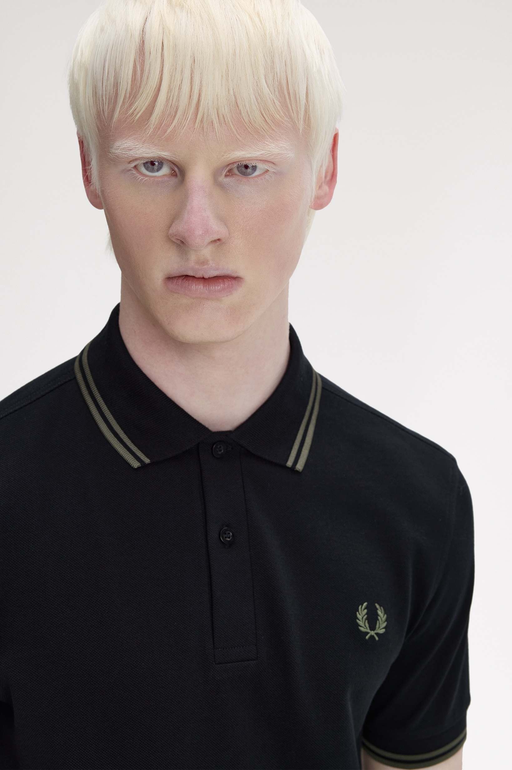 Polo original  'Twin Tipped Fred Perry Shirt' Preto-3