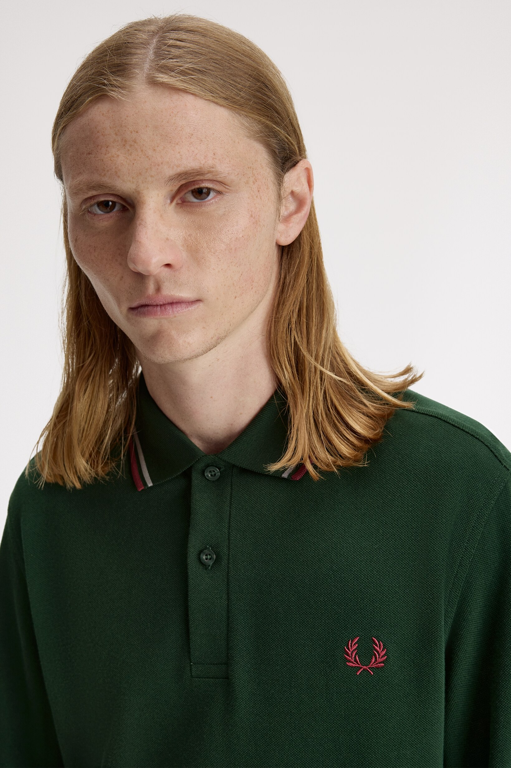Polo de Manga Comprida 'Twin Tipped Fred Perry Shirt' Verde-escuro-2