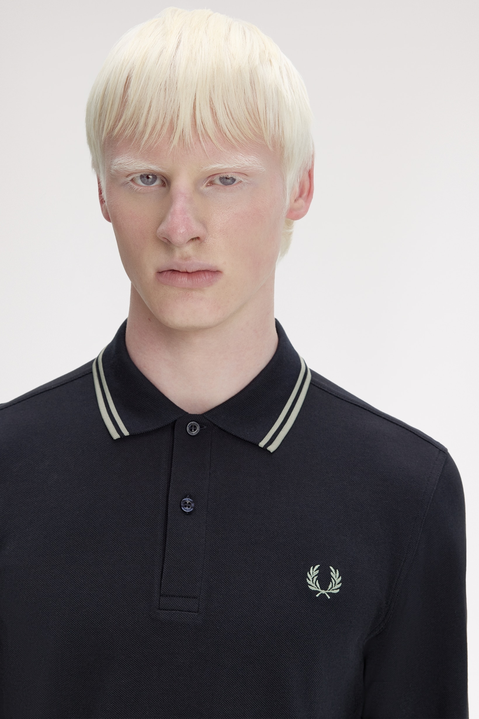 Polo de Manga Comprida 'Twin Tipped Fred Perry Shirt' Azul-marinho-3