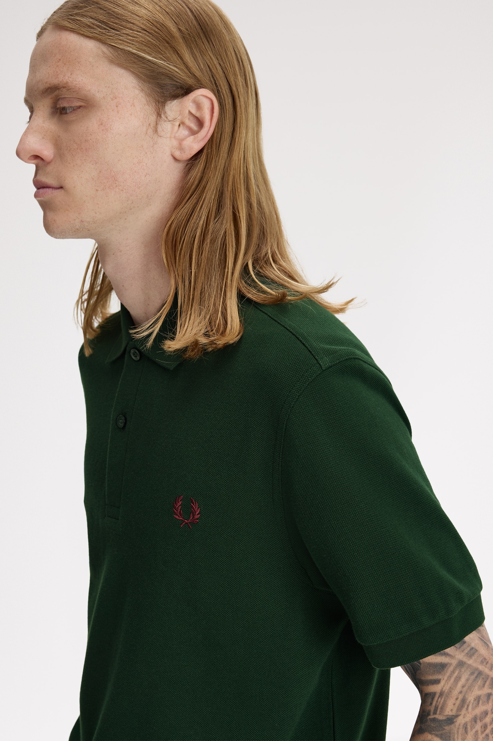 Polo Fred Perry 'M6000' Verde-escuro-2