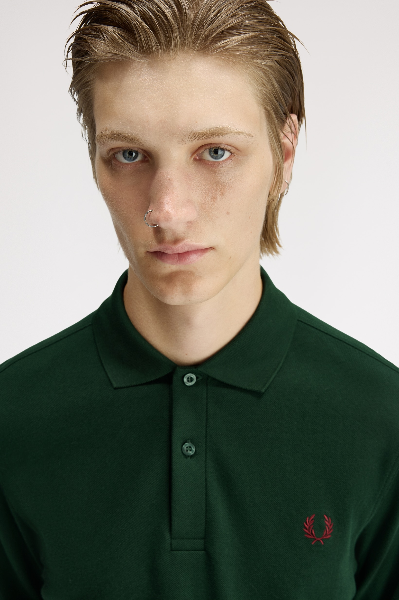 Polo 'Fred Perry' de Manga Comprida Verde-escuro-3