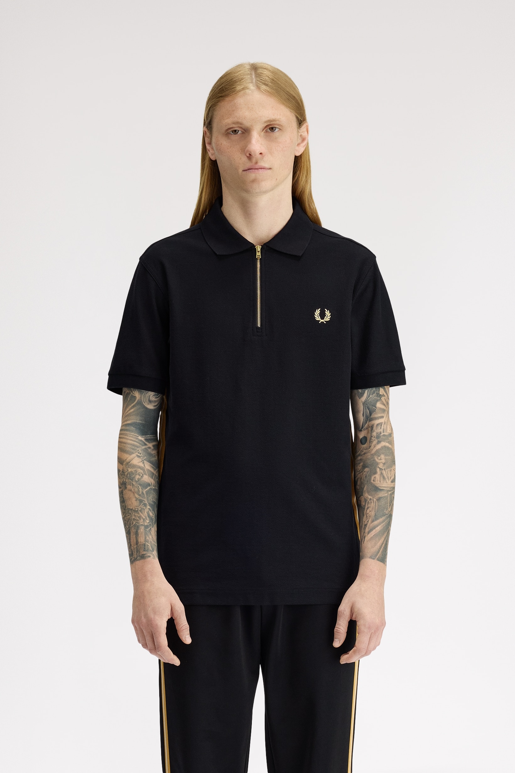 Polo em Piqué de Crepe de Algodão com Fecho Preto-1