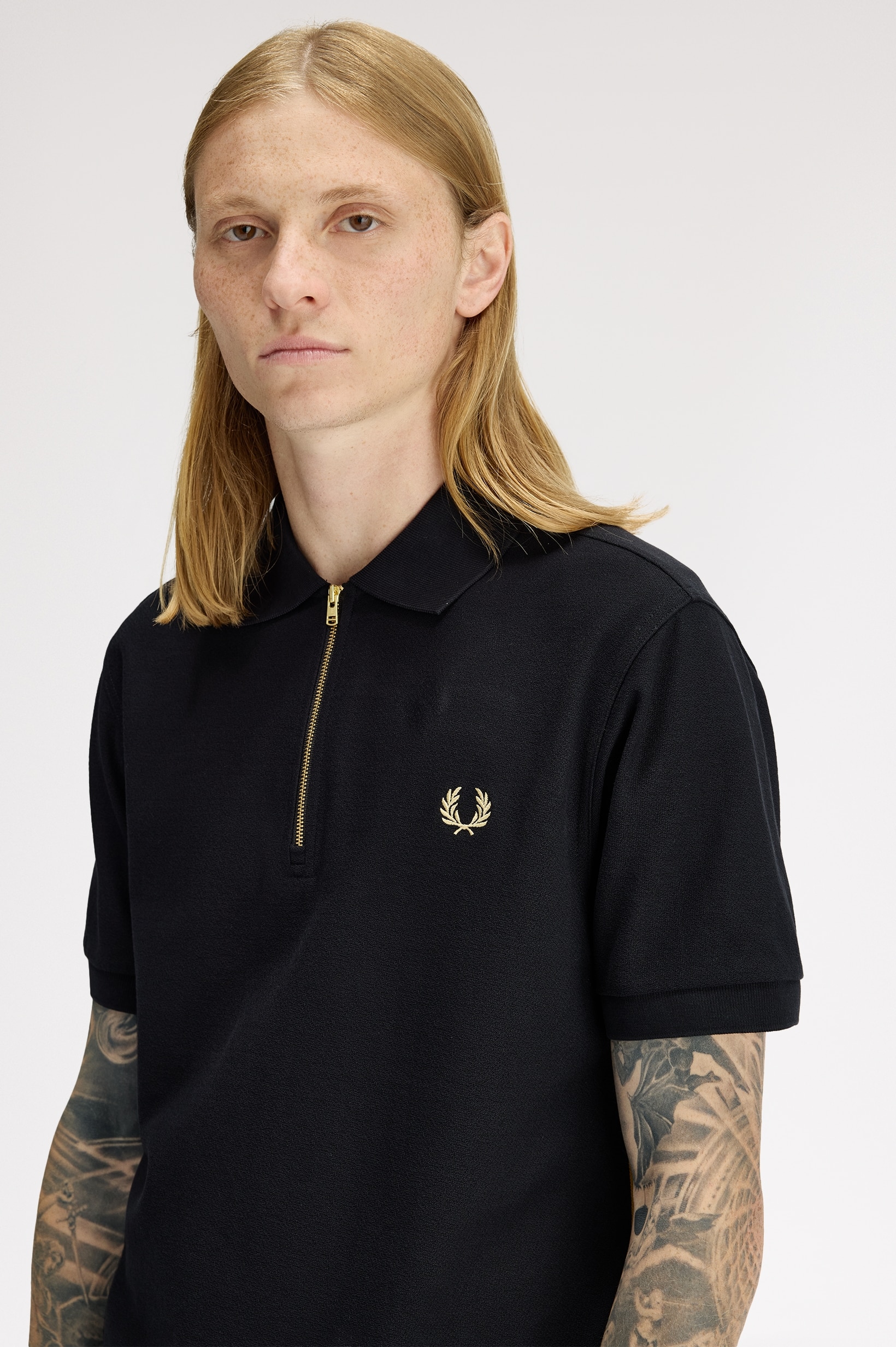 Polo em Piqué de Crepe de Algodão com Fecho Preto-2