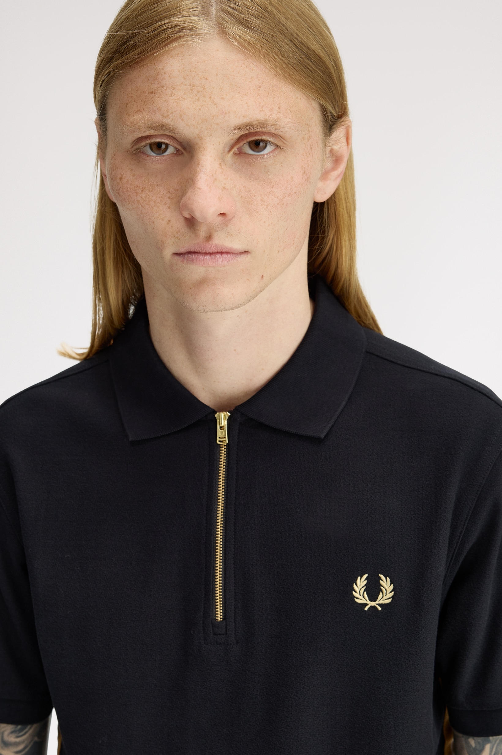 Polo em Piqué de Crepe de Algodão com Fecho Preto-3