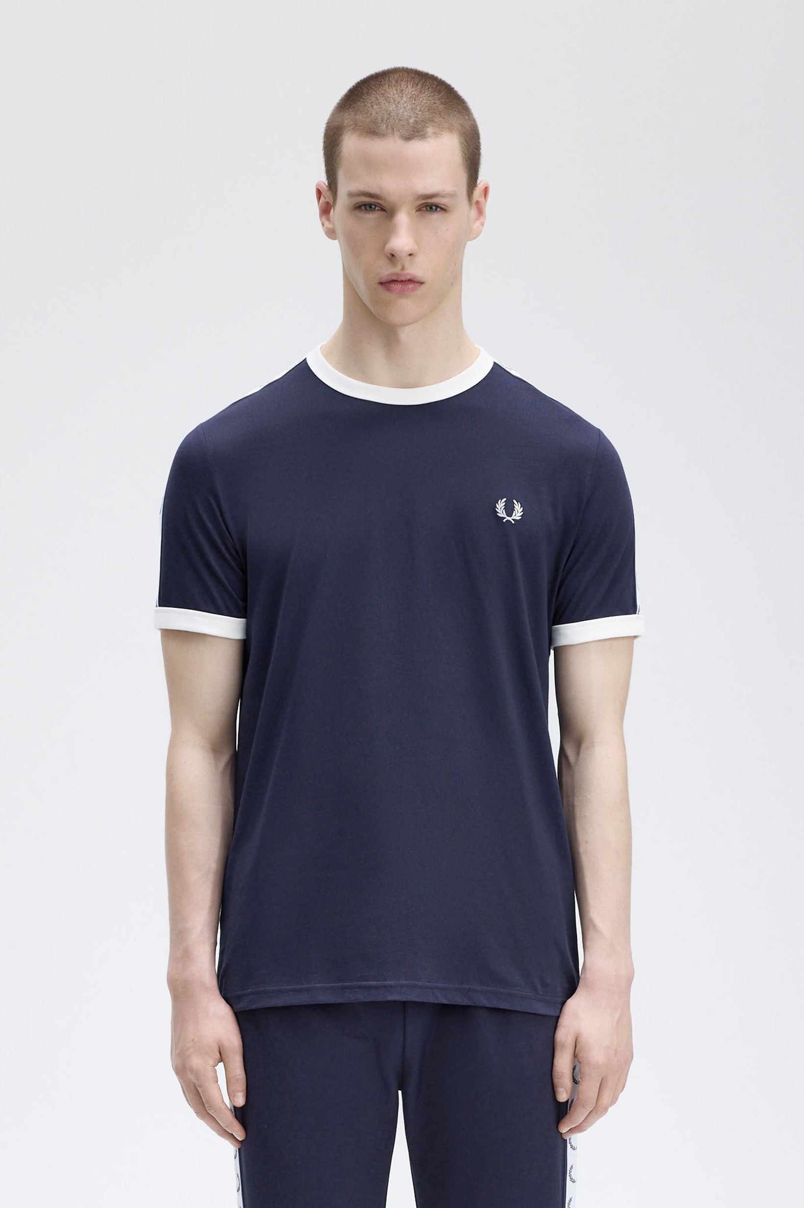 Imagem 0 de T-Shirt Manga Curta, em Azul 'Taped Ringer'