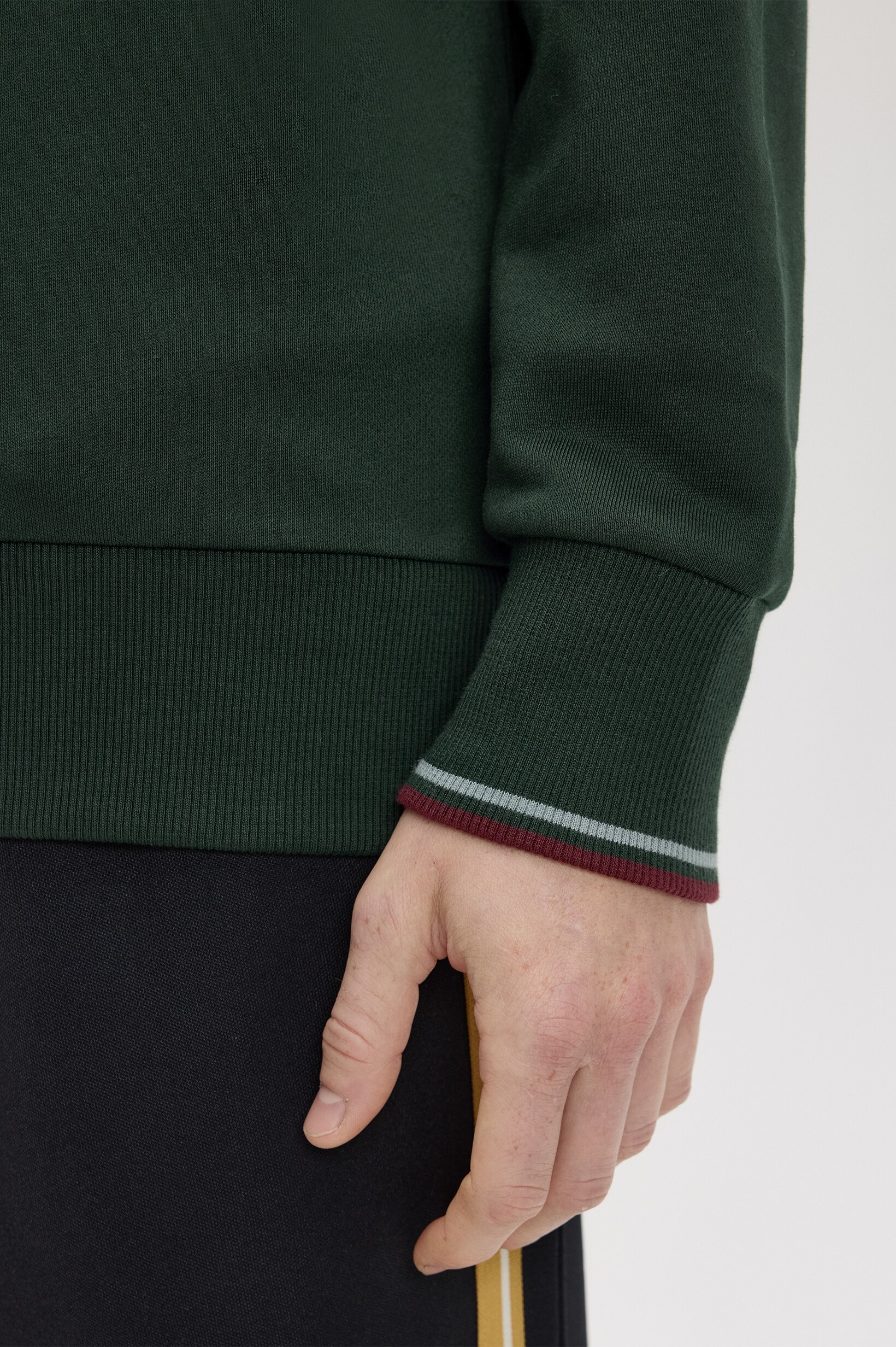 Sweatshirt com Fecho de Correr Verde-escuro-2