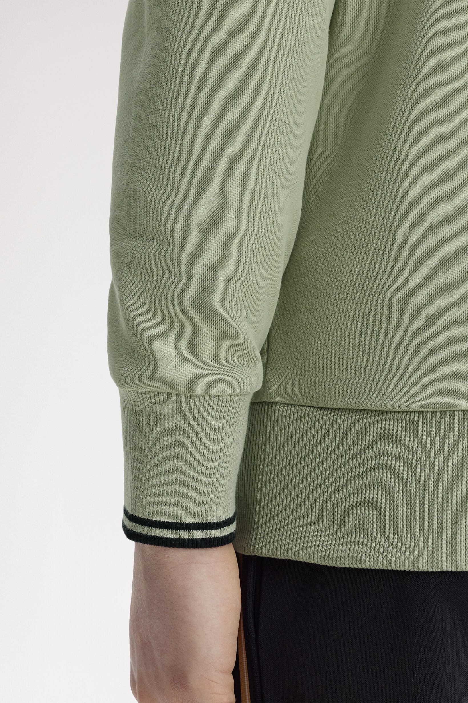 Sweatshirt com Fecho de Correr Verde-claro-2