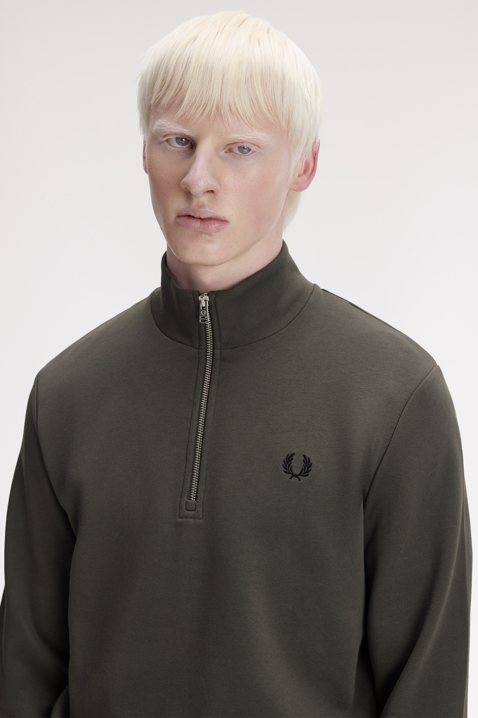 Sweatshirt com Fecho de Correr Verde-3