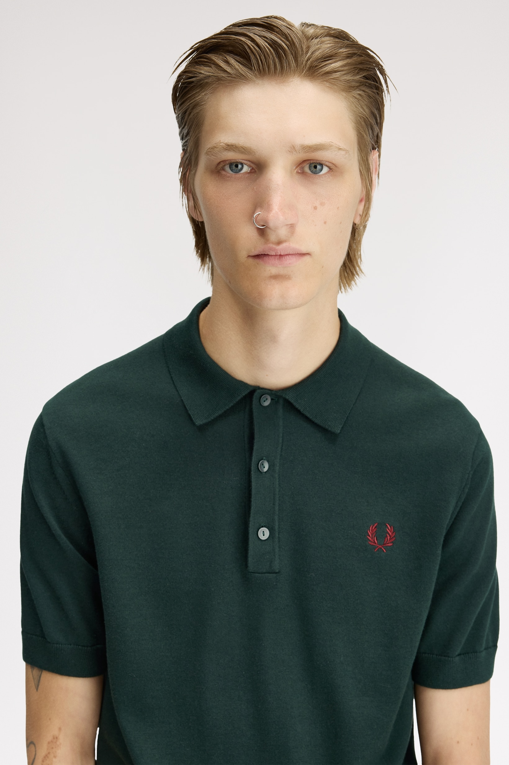 Polo em Malha de Algodão Verde-escuro-2
