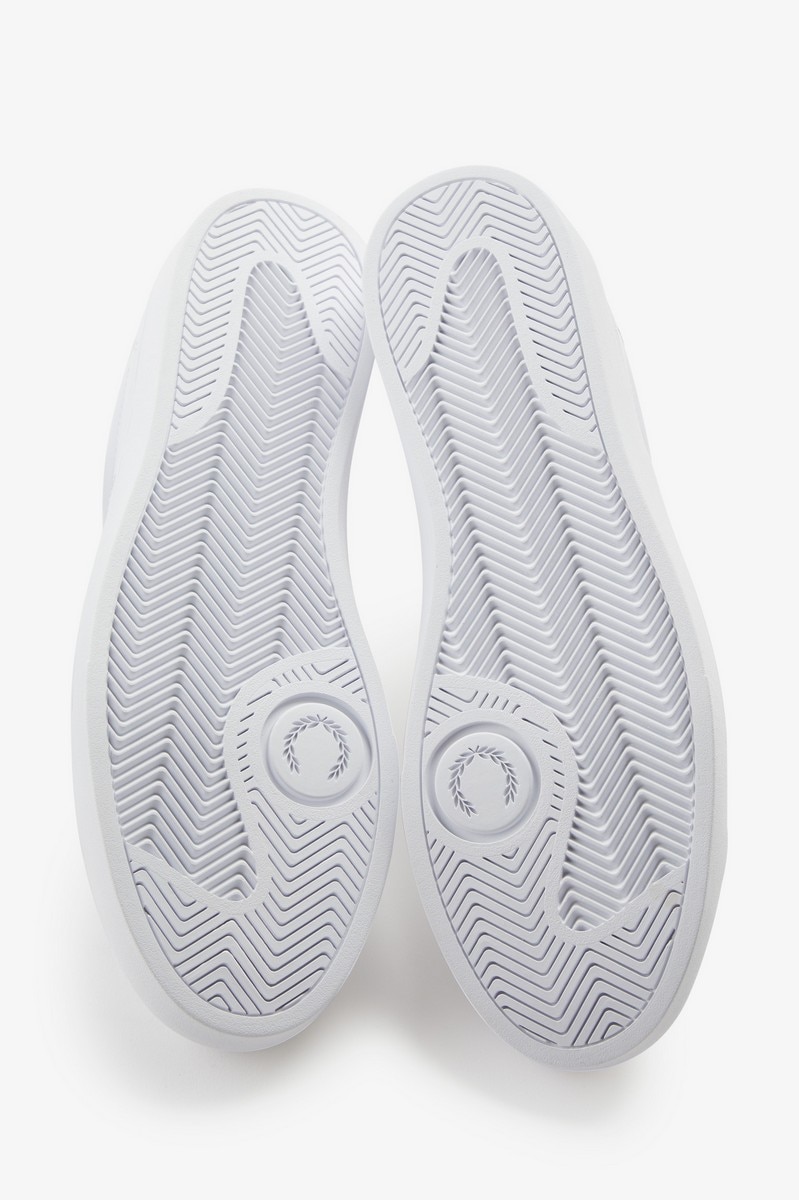Sapatilhas Unissexo 'Spencer' em Pele Fred Perry Branco-4