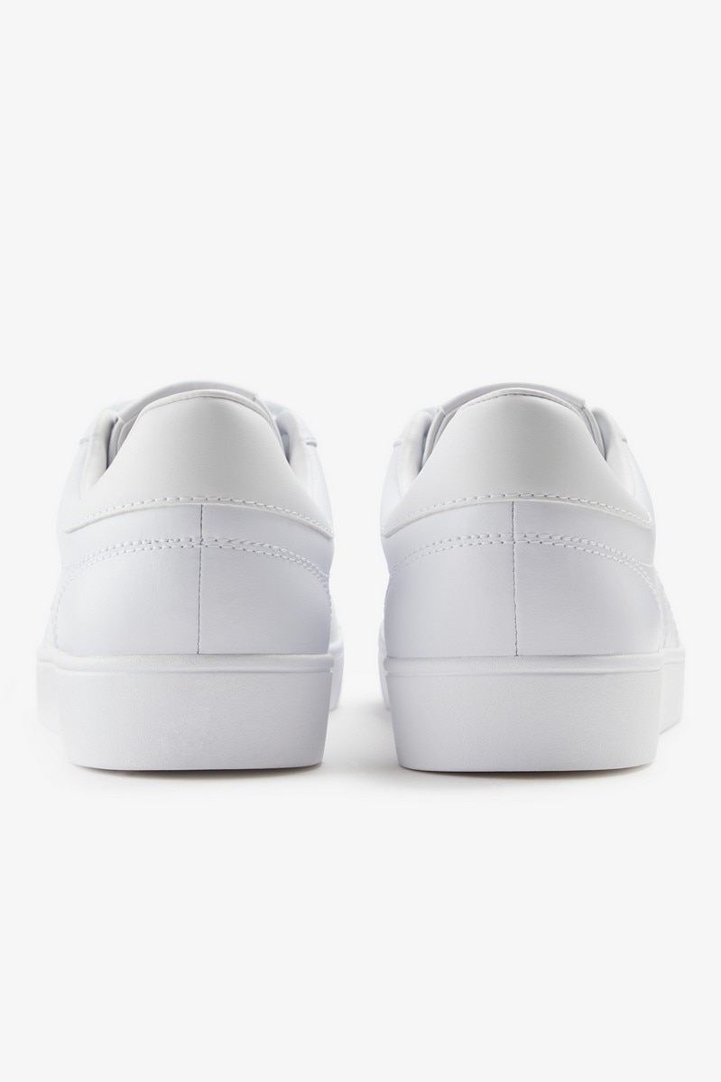 Sapatilhas Unissexo 'Spencer' em Pele Fred Perry Branco-5