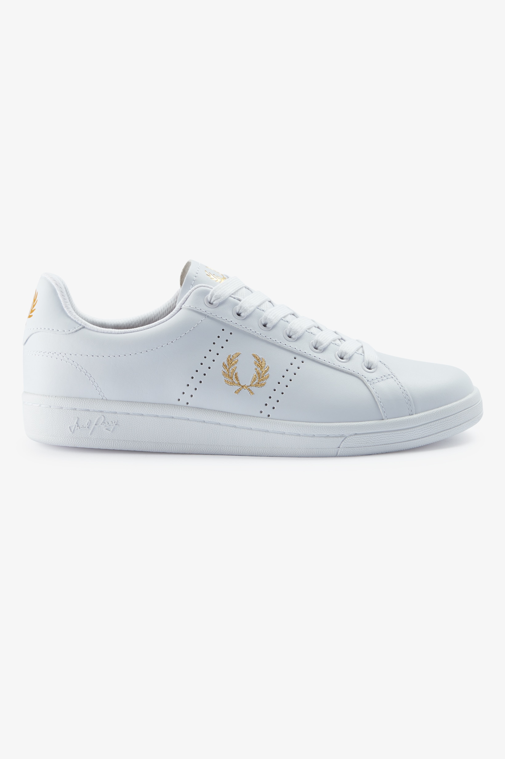 Sapatilhas Unissexo 'B721' em Pele Fred Perry Branco-1