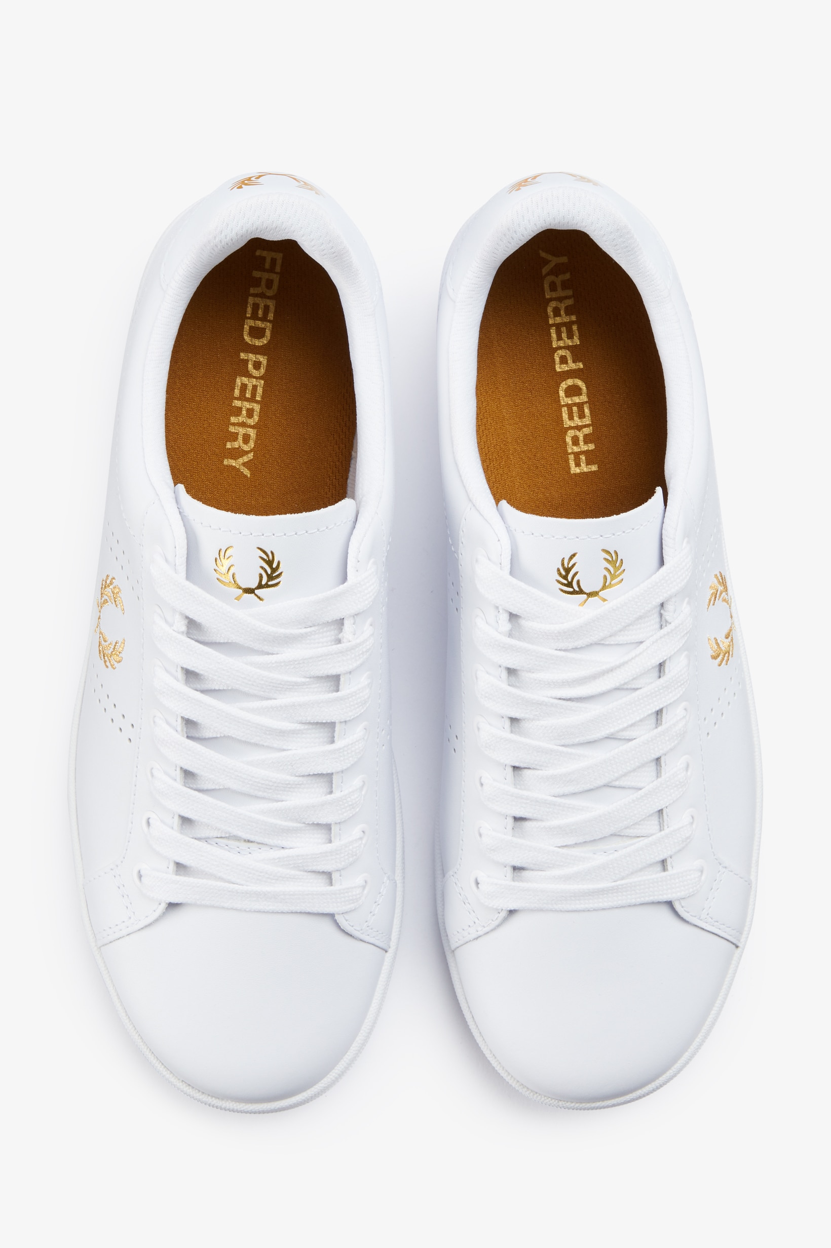 Sapatilhas Unissexo 'B721' em Pele Fred Perry Branco-2