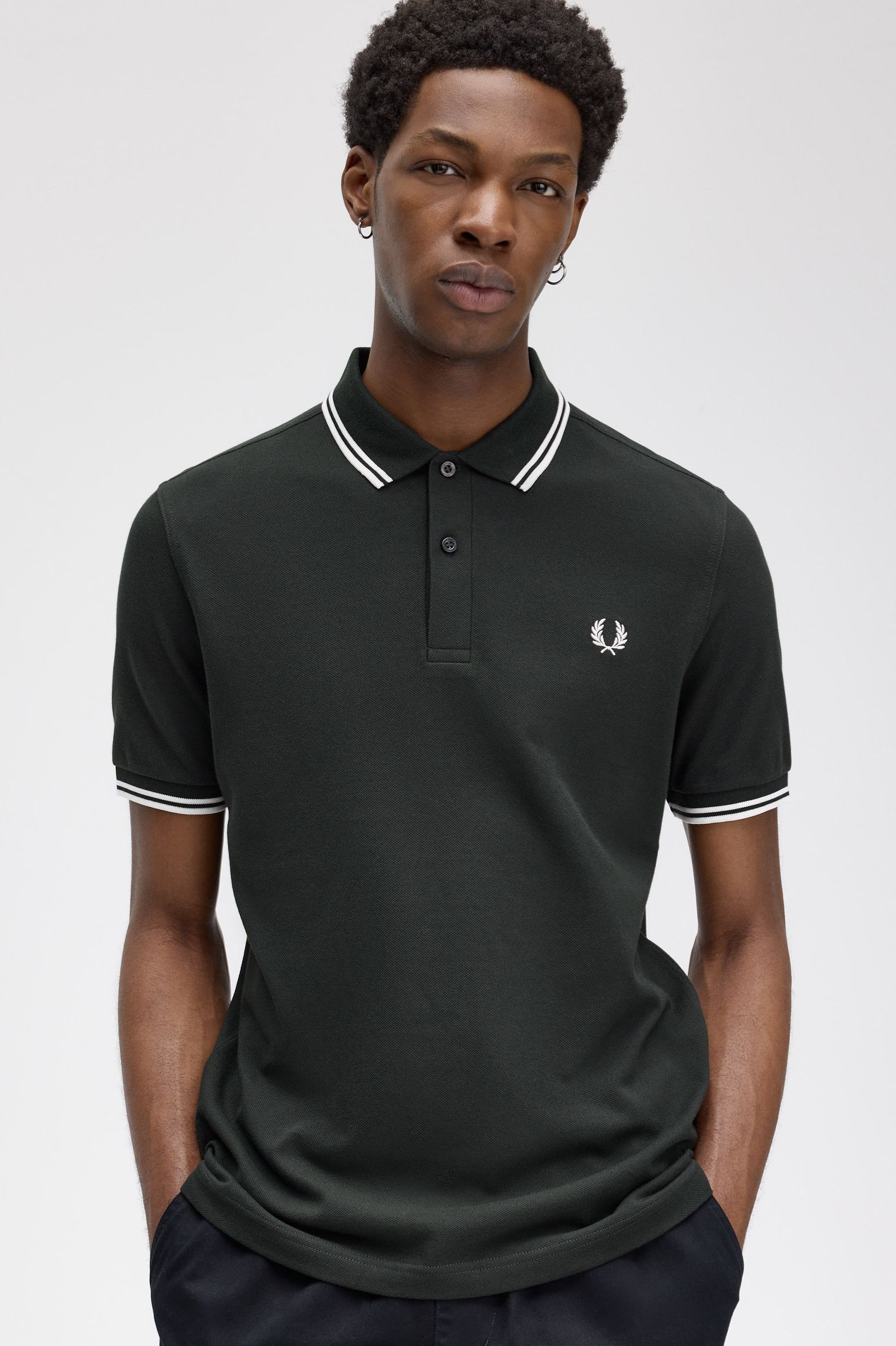 Polo Original  'Twin Tipped Fred Perry Shirt' Verde-escuro-1