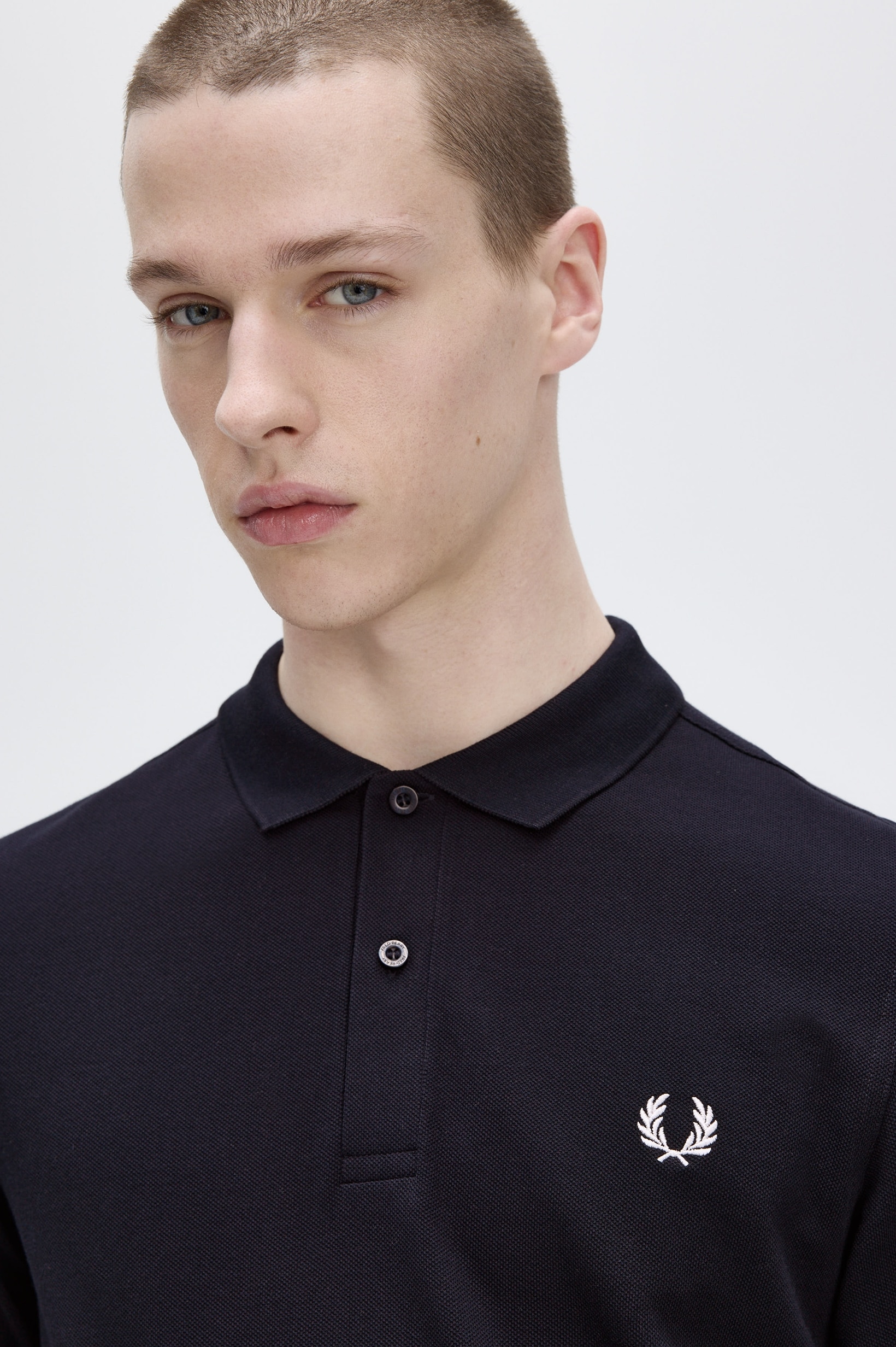 Polo 'Fred Perry' de Manga Comprida Azul-marinho-3