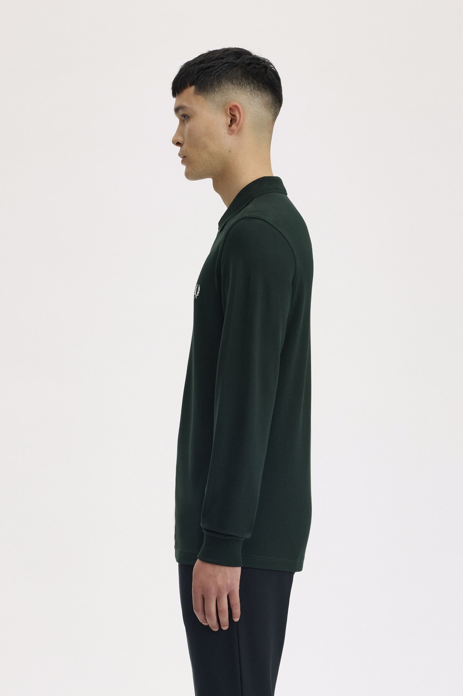 Polo 'Fred Perry' de Manga Comprida Verde-escuro-2