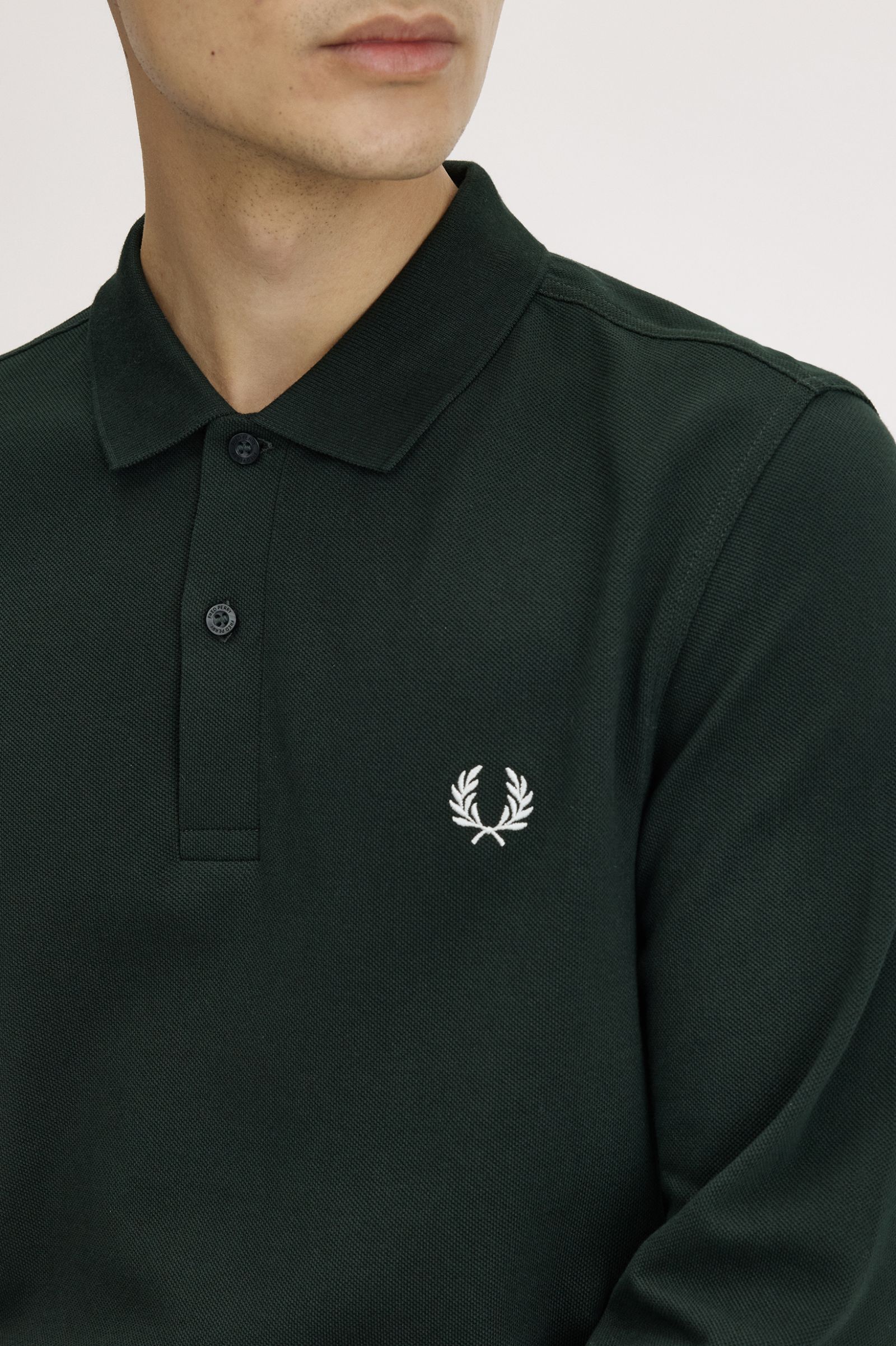 Polo 'Fred Perry' de Manga Comprida Verde-escuro-3