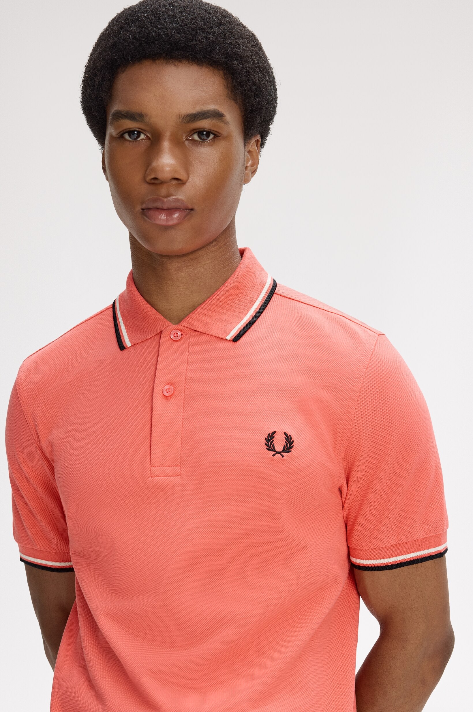 Polo Original  'Twin Tipped Fred Perry Shirt' Salmão-3