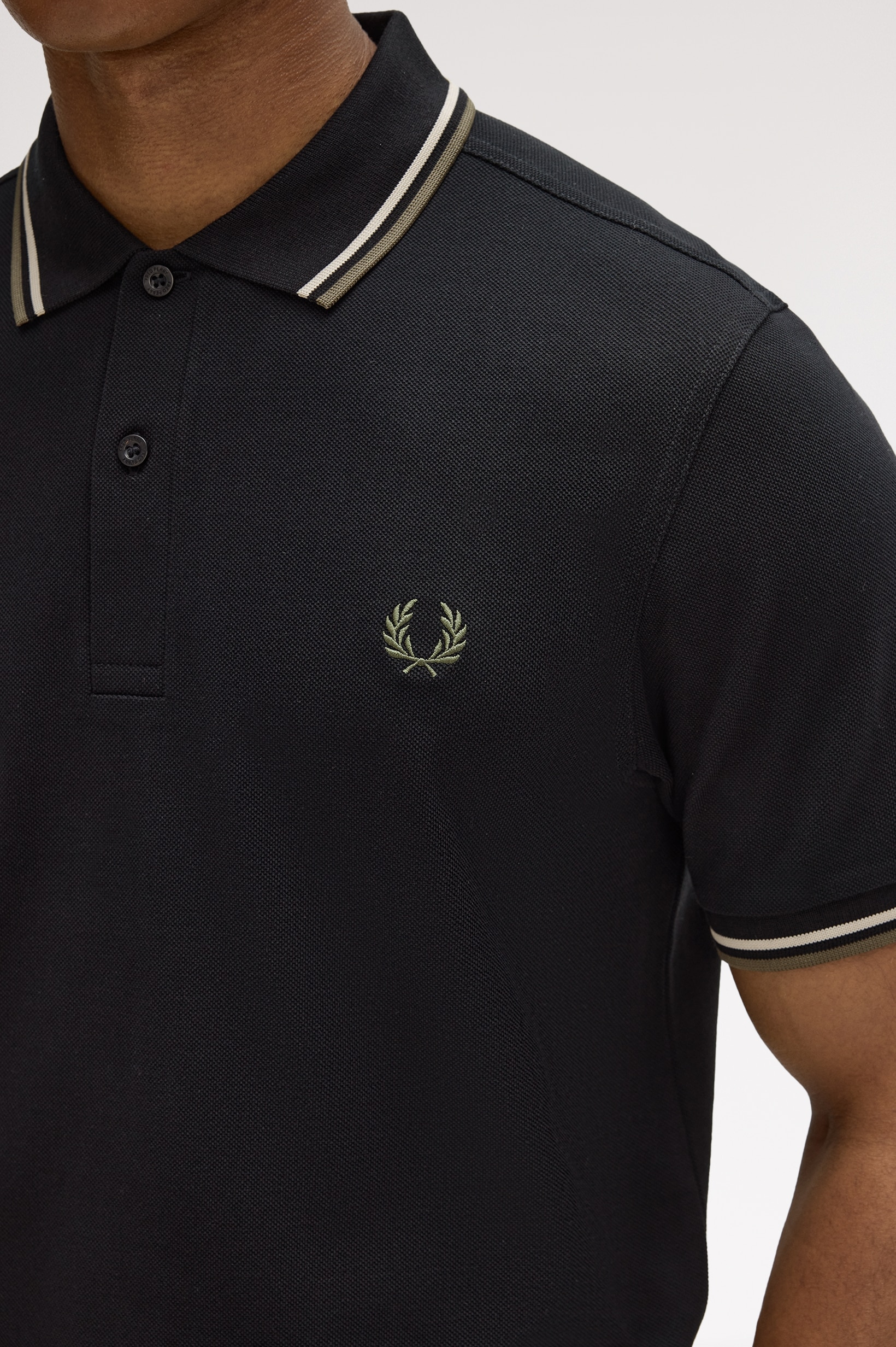 Polo Original  'Twin Tipped Fred Perry Shirt' Preto-3