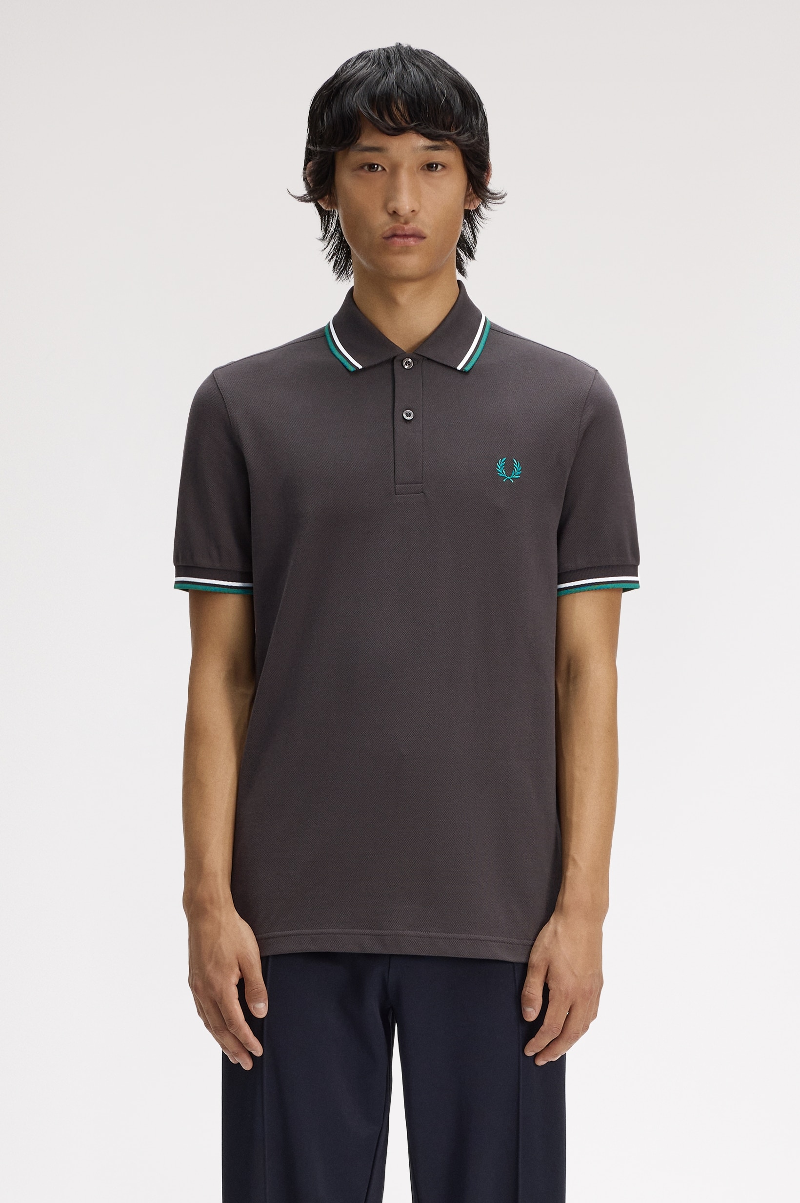 Polo Original  'Twin Tipped Fred Perry Shirt' Cinzento-1