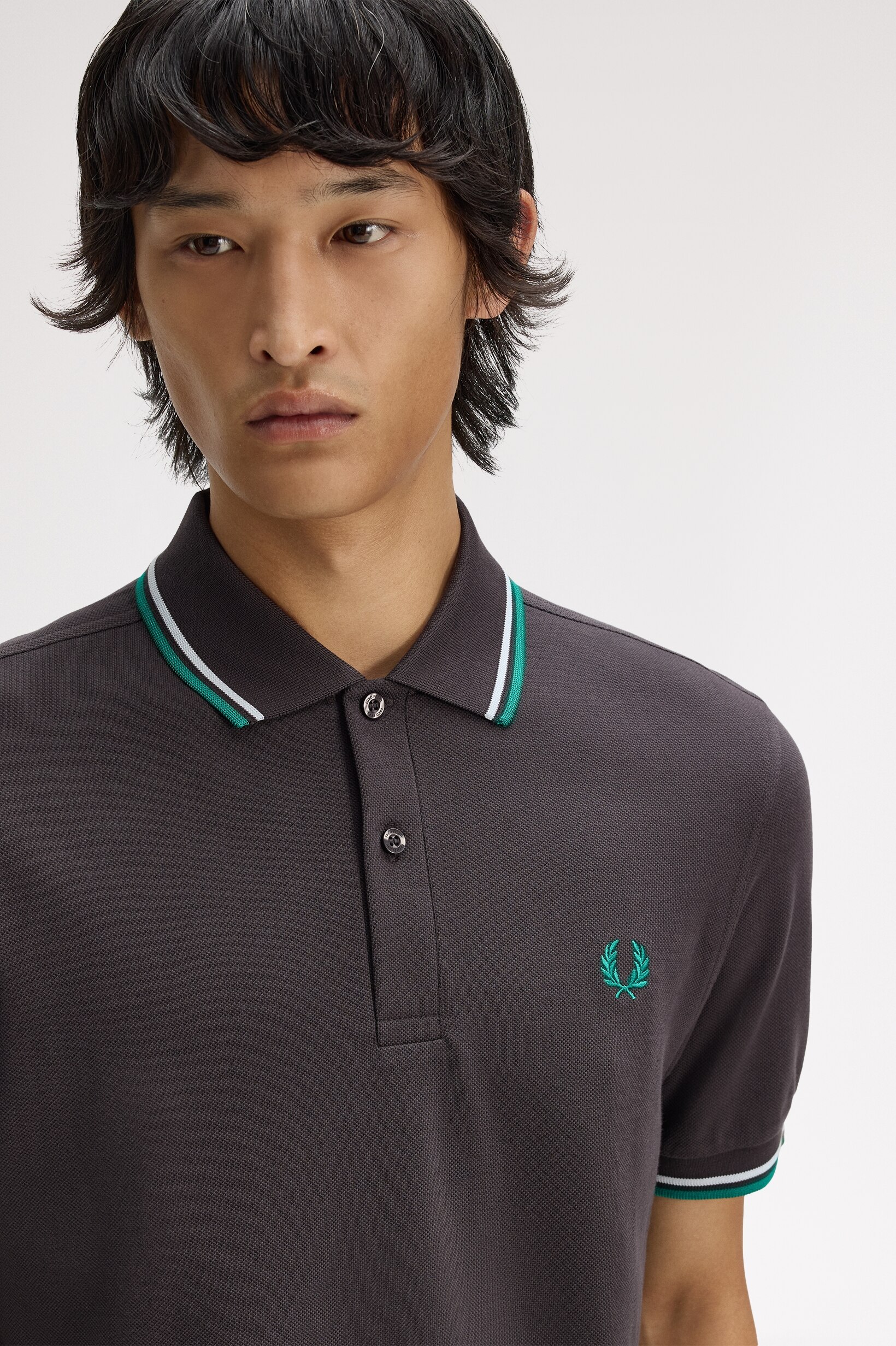 Polo Original  'Twin Tipped Fred Perry Shirt' Cinzento-2