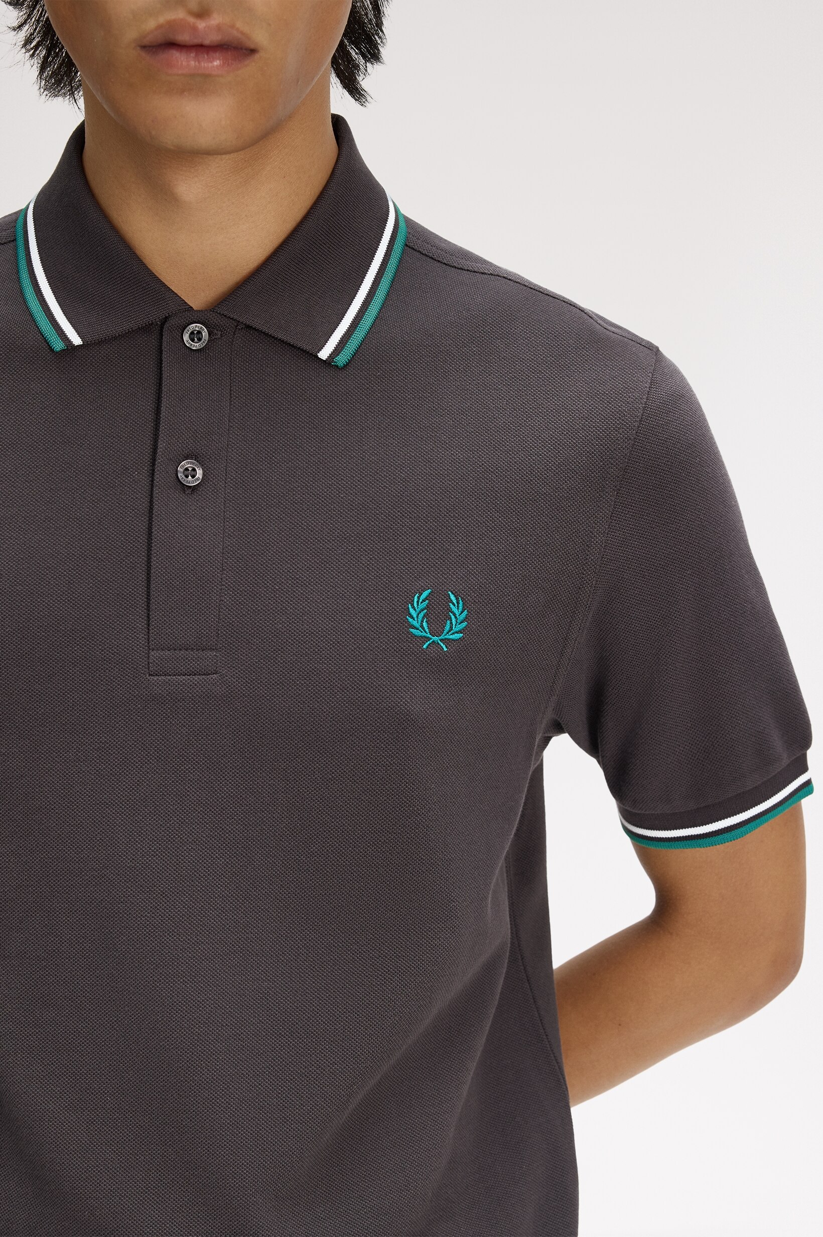 Polo Original  'Twin Tipped Fred Perry Shirt' Cinzento-3