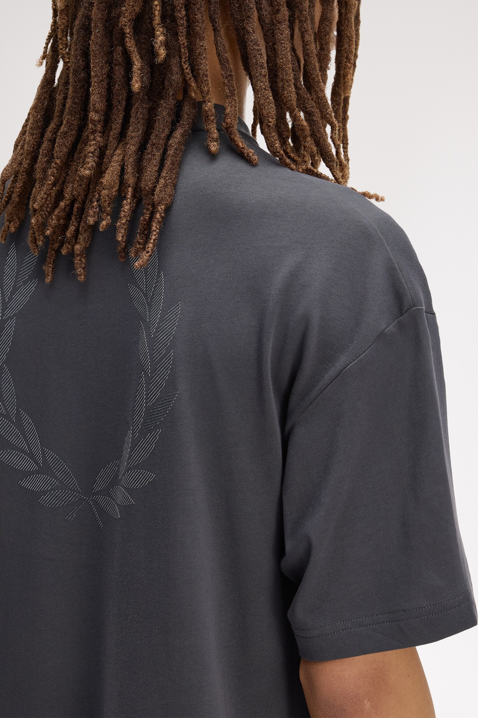 T-Shirt com Estampado 'Laurel Wreath' Cinzento-2