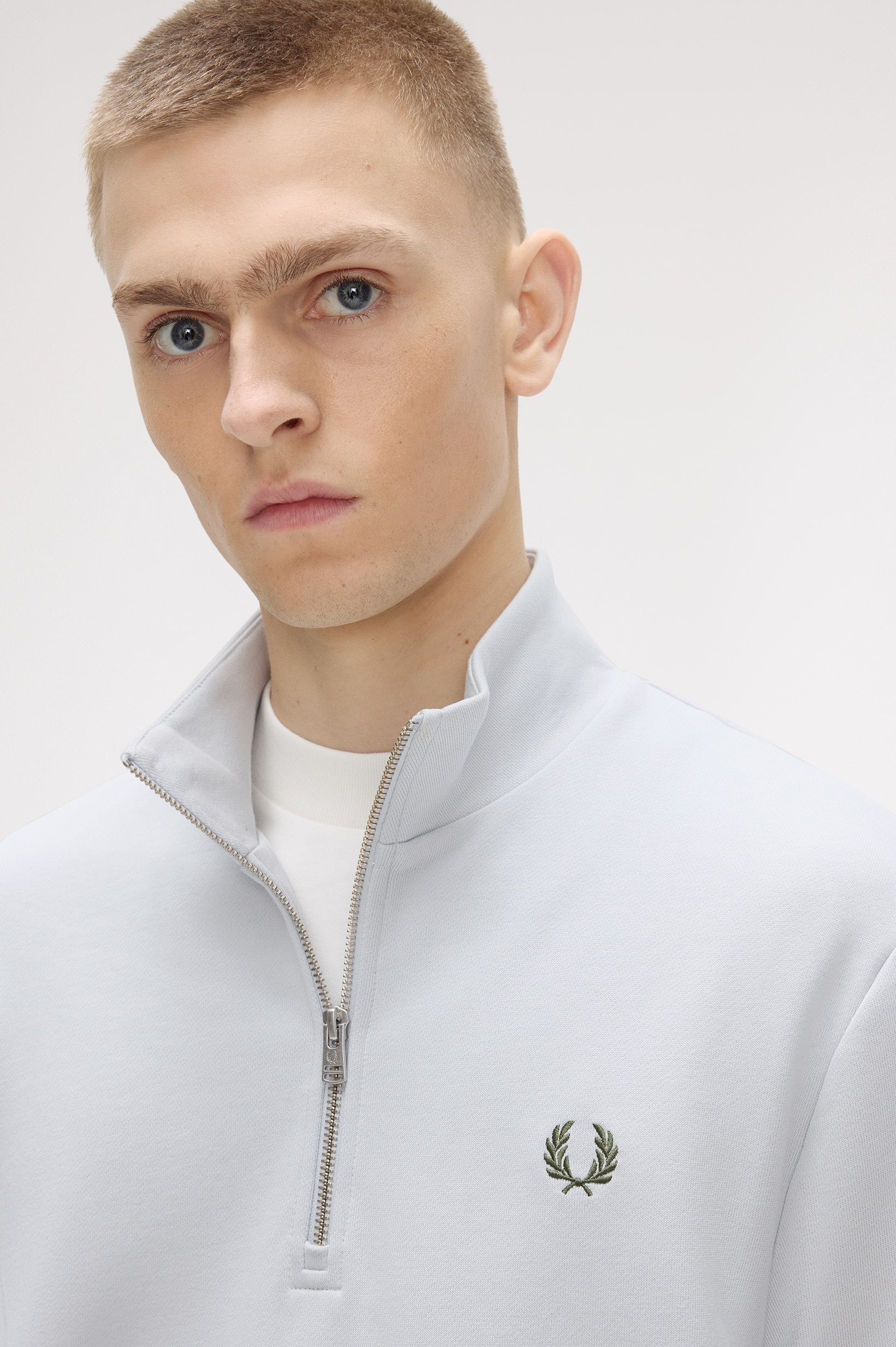 Sweatshirt com Fecho de Correr Azul-3