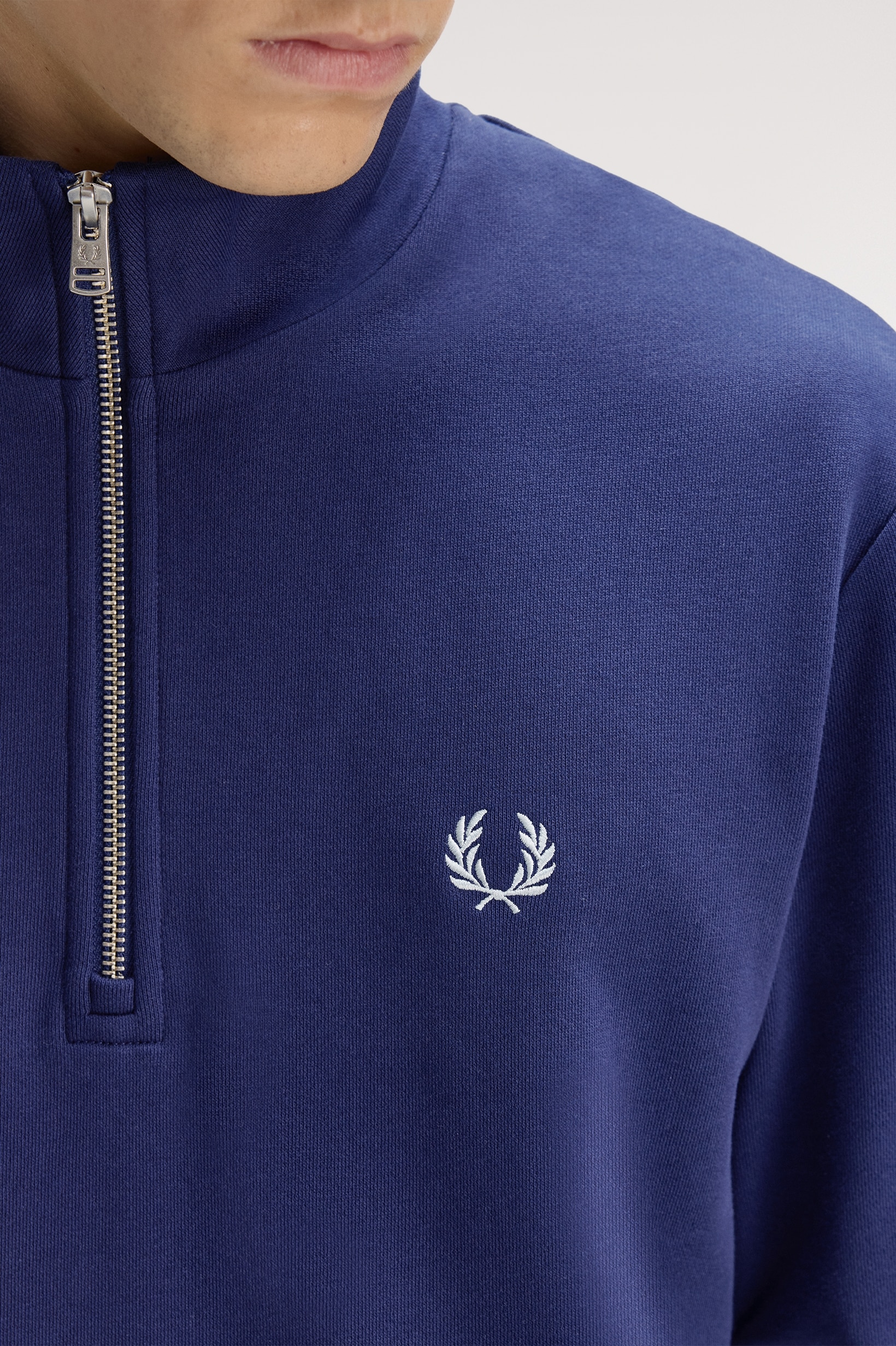 Sweatshirt com Fecho de Correr Azul-3