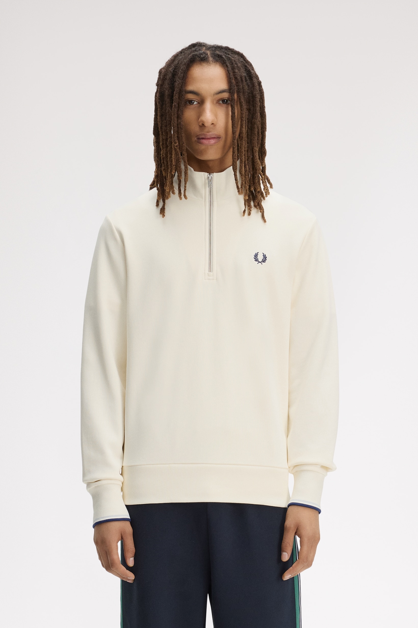 Sweatshirt com Fecho de Correr Azul-1