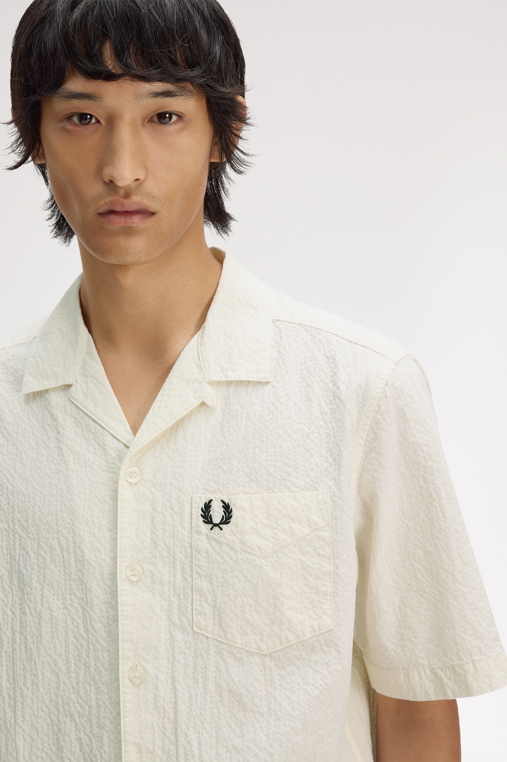 Camisa com Colarinho Plano Cru-2