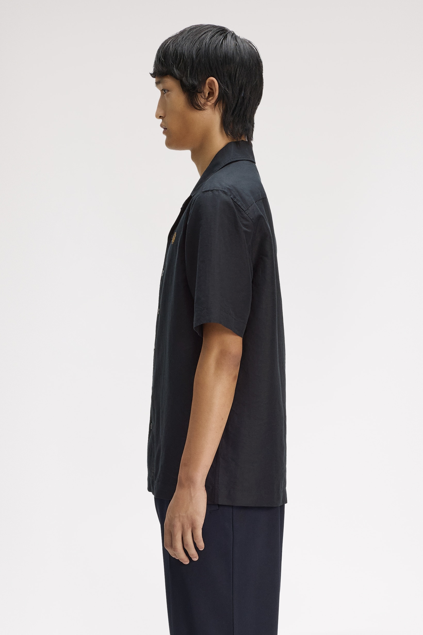 Camisa "Linen Blend Reverse Preto-2