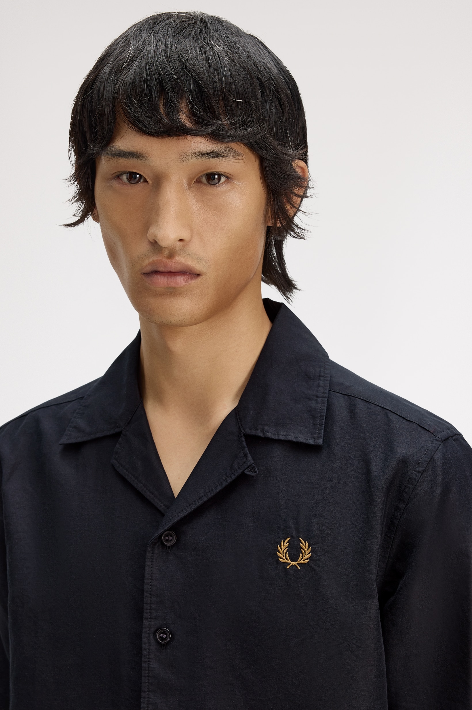 Camisa "Linen Blend Reverse Preto-3