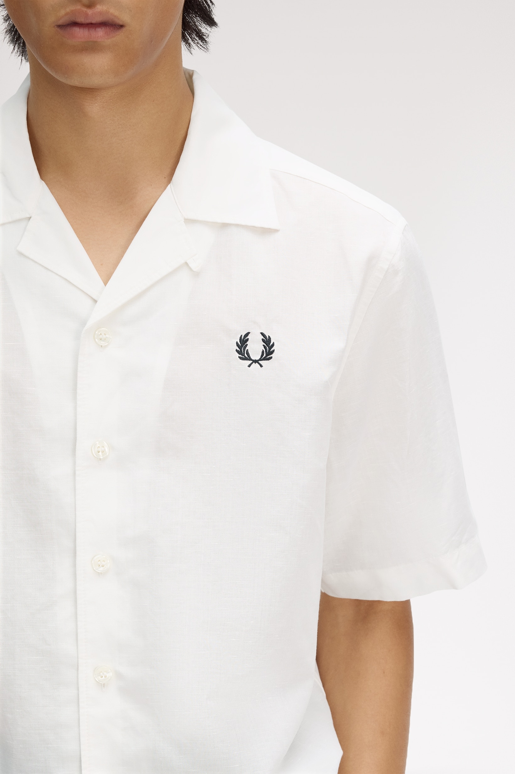Camisa "Linen Blend Reverse Branco-3