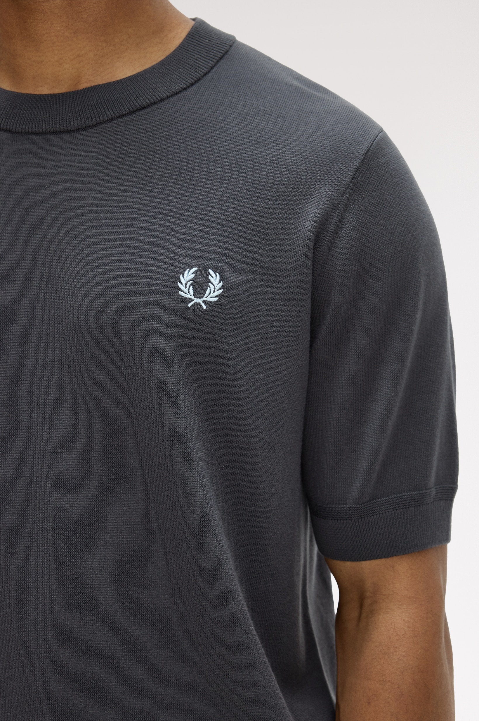 T-Shirt 'Cotton Knitted' Cinzento-3