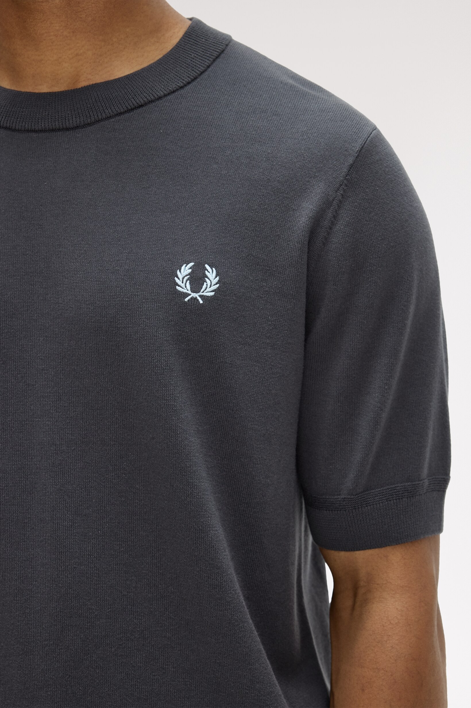 T-Shirt 'Cotton Knitted' Cinzento-3
