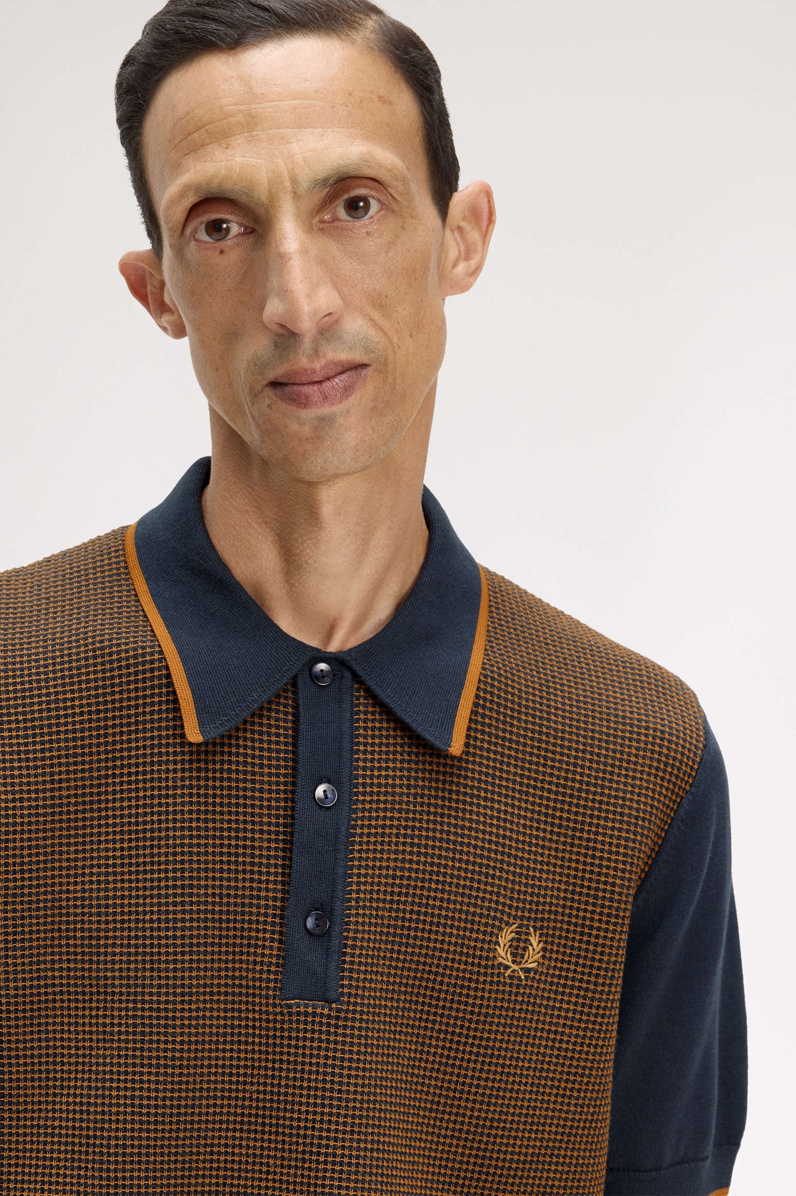 Polo em Malha 'Tonic Waffle' Azul-marinho-3