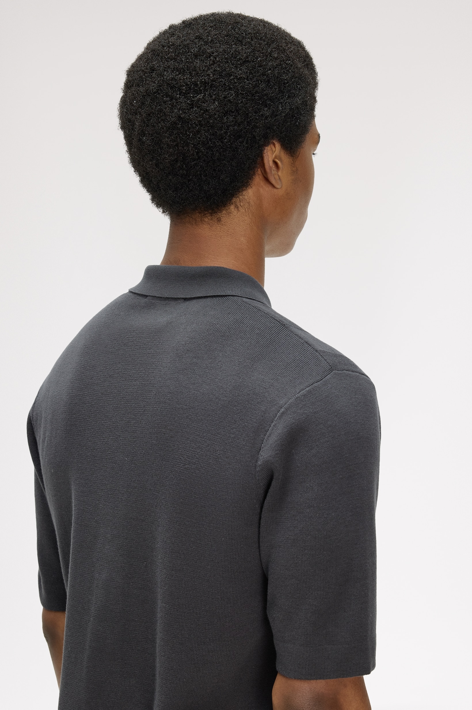Polo em Malha 'Tonal Vertical Stripe' Cinzento-2