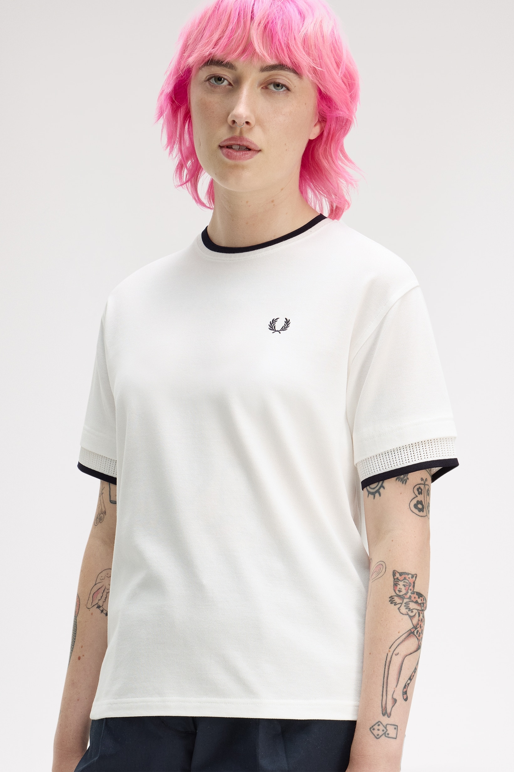 Imagem 0 de Tipped Mesh Pique T-Shirt'