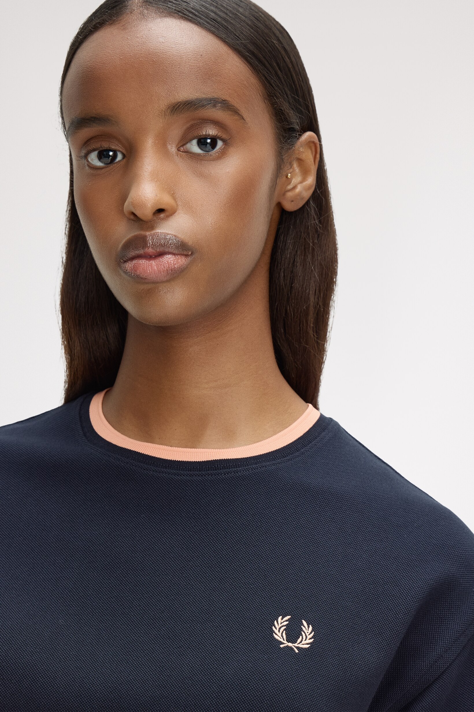 Tipped Mesh Pique T-Shirt' Azul-marinho-3