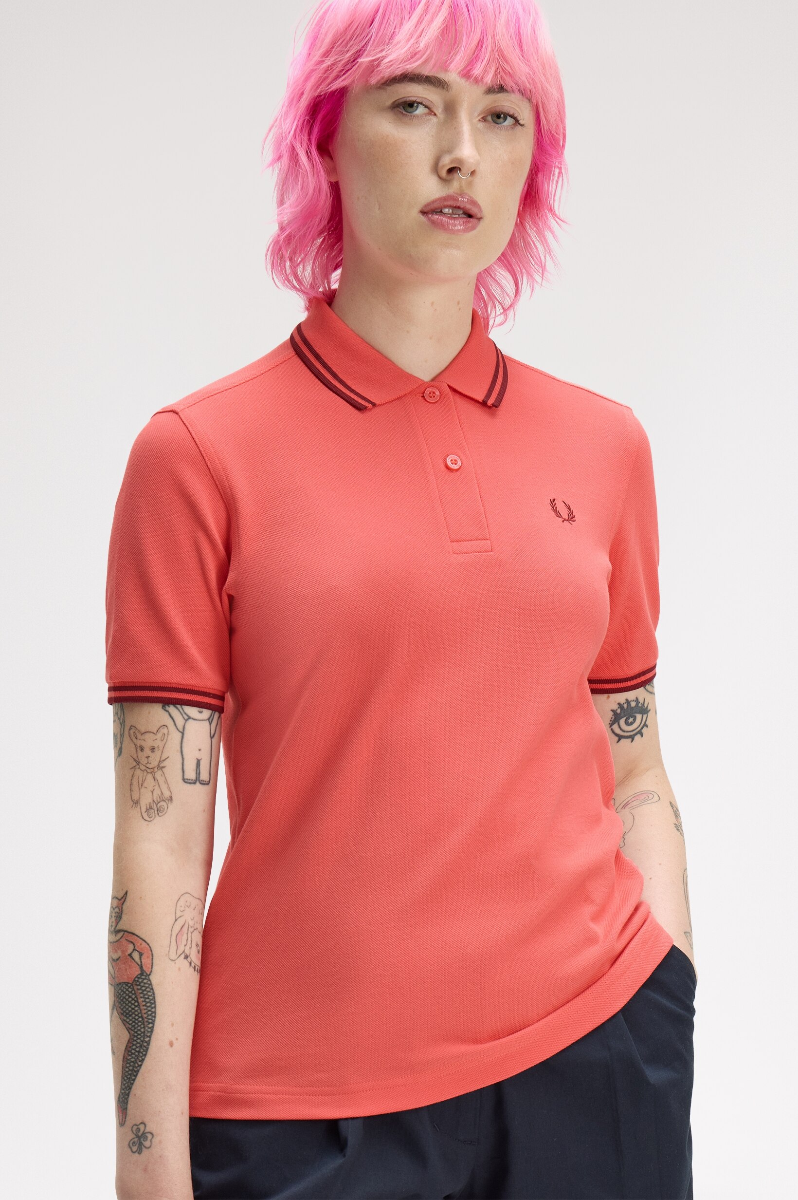The Twin Tipped Fred Perry Shirt' Vermelho-2