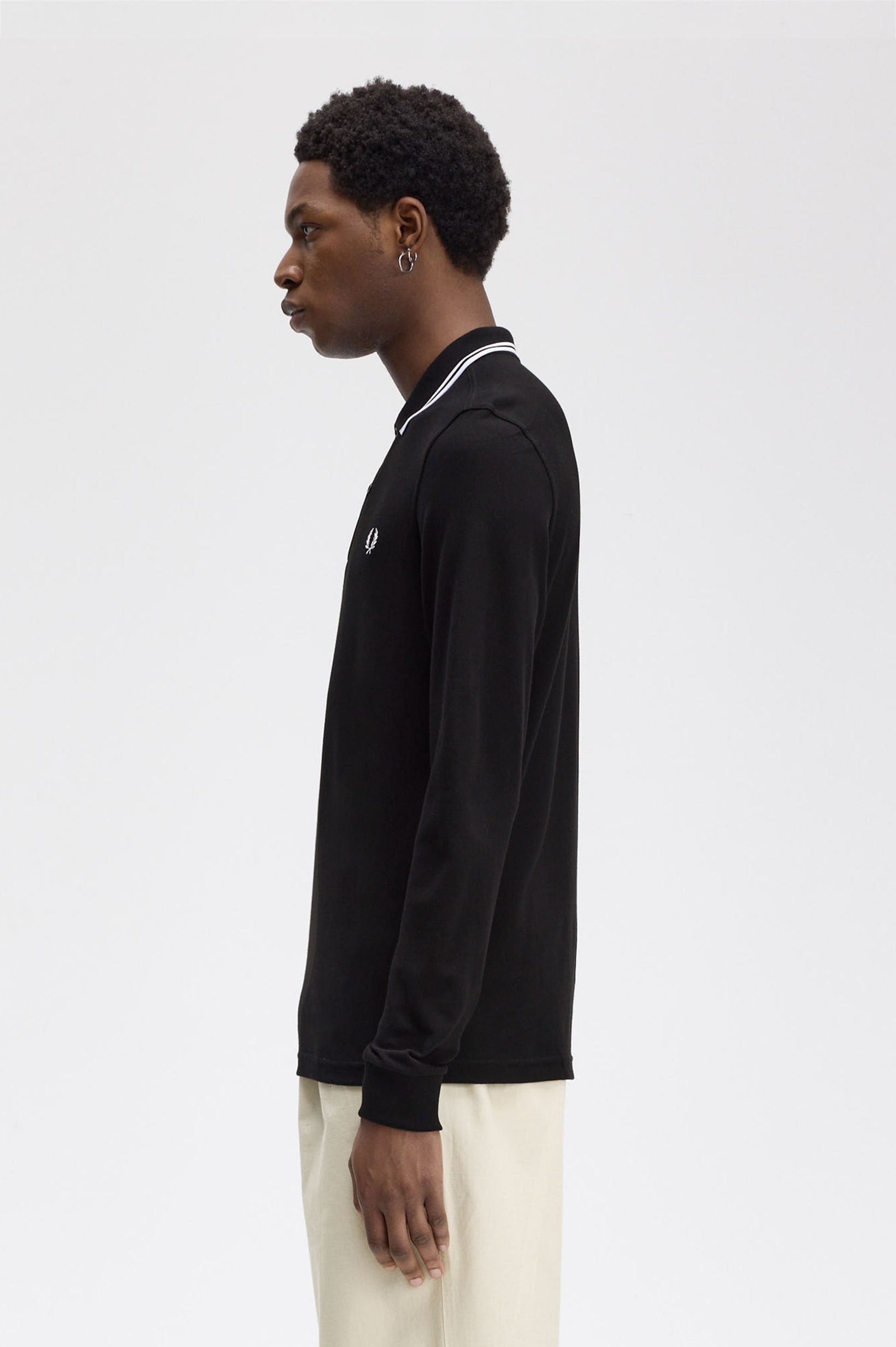 Polo de Manga Comprida 'Twin Tipped Fred Perry Shirt' Preto-2