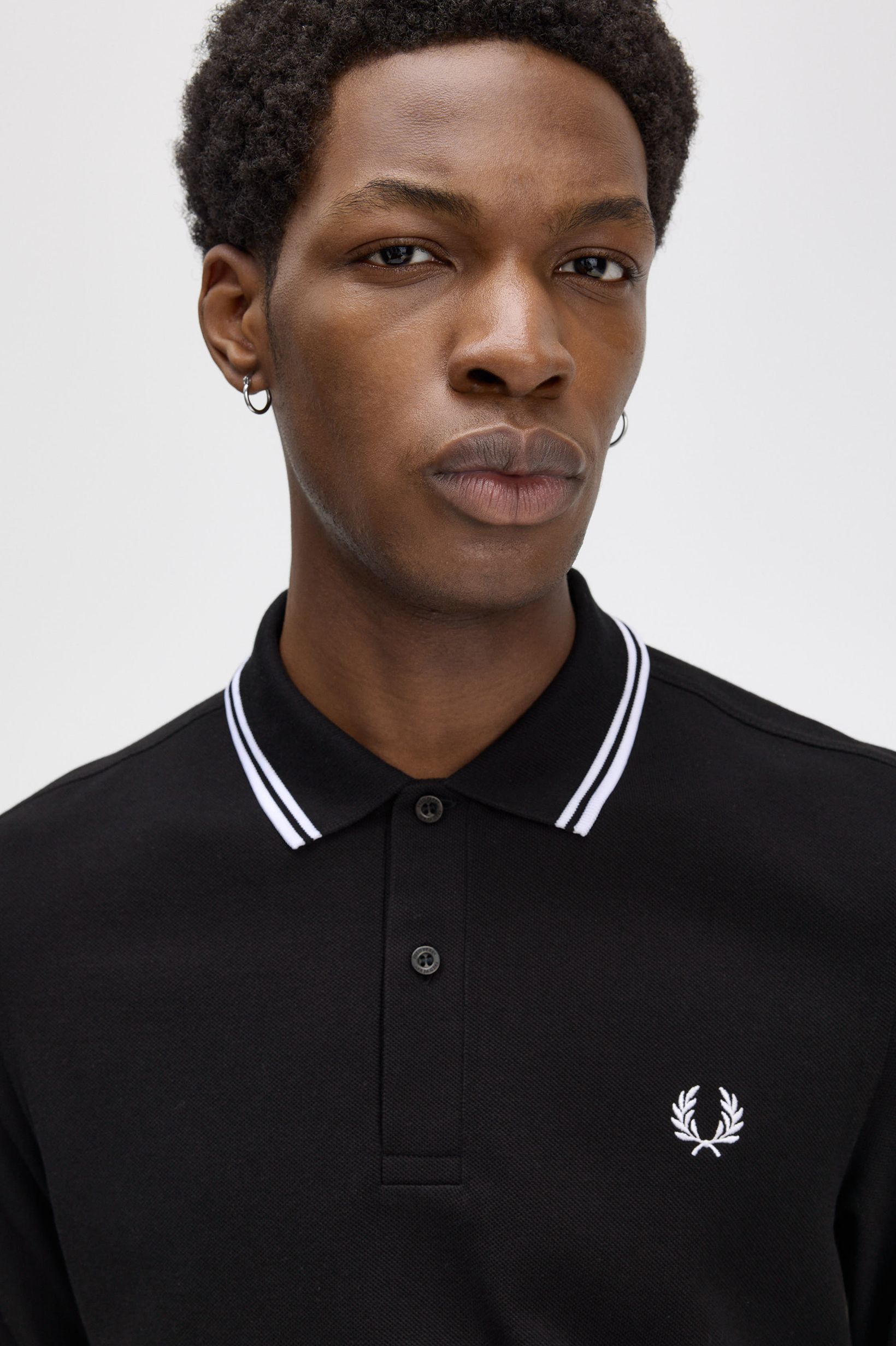 Polo de Manga Comprida 'Twin Tipped Fred Perry Shirt' Preto-3