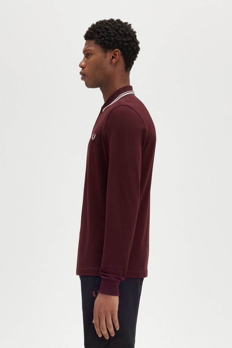 Polo de Manga Comprida 'Twin Tipped Fred Perry Shirt' Bordeaux-2