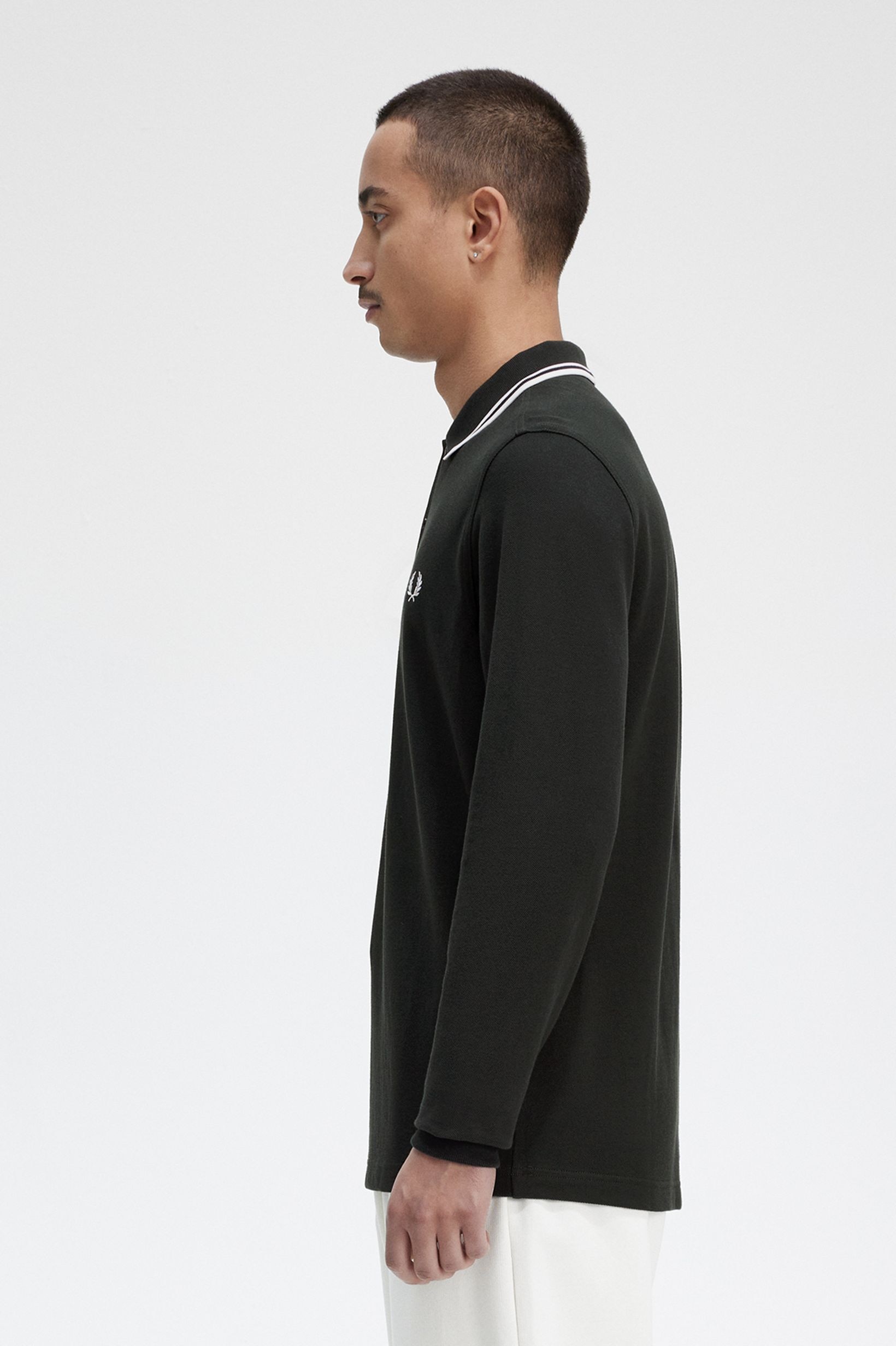 Polo de Manga Comprida 'Twin Tipped Fred Perry Shirt' Verde-escuro-2