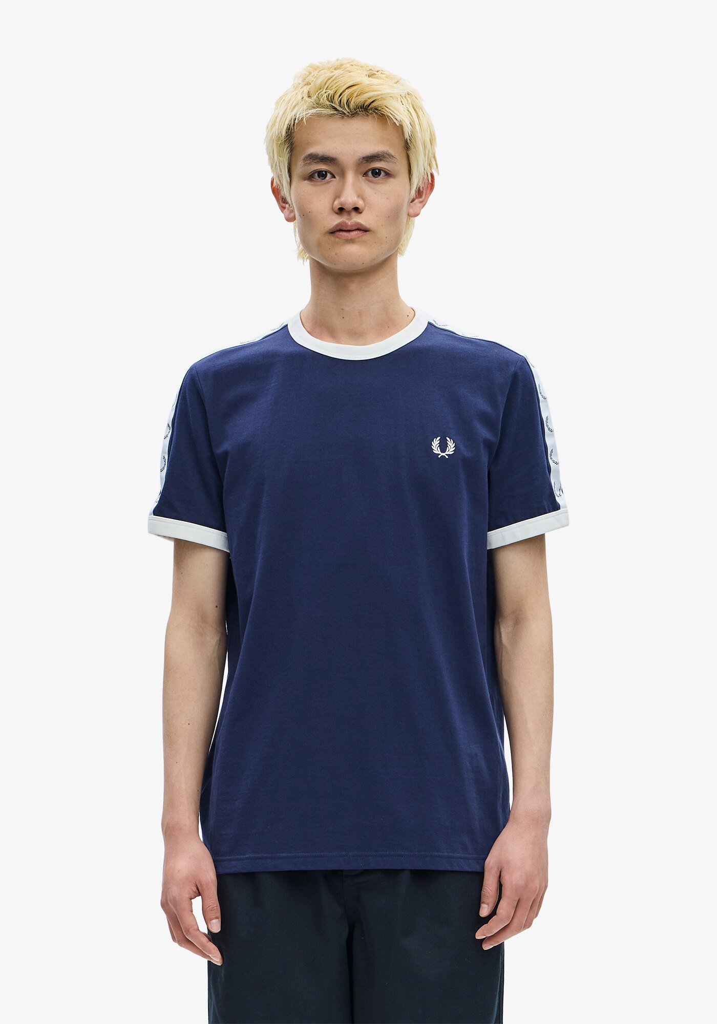 Imagem 0 de T-Shirt Manga Curta, em Azul 'Taped Ringer'