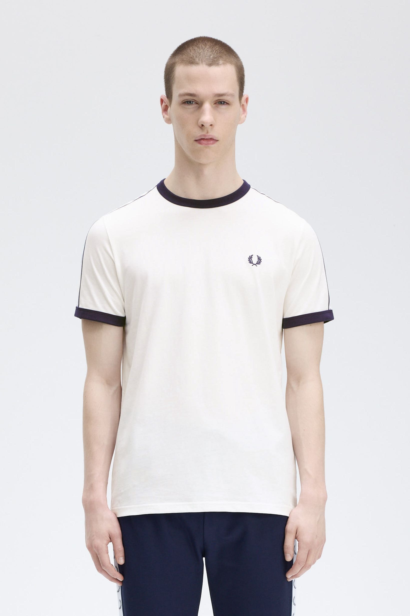 Imagem 0 de T-Shirt Manga Curta, em Branco 'Taped Ringer'
