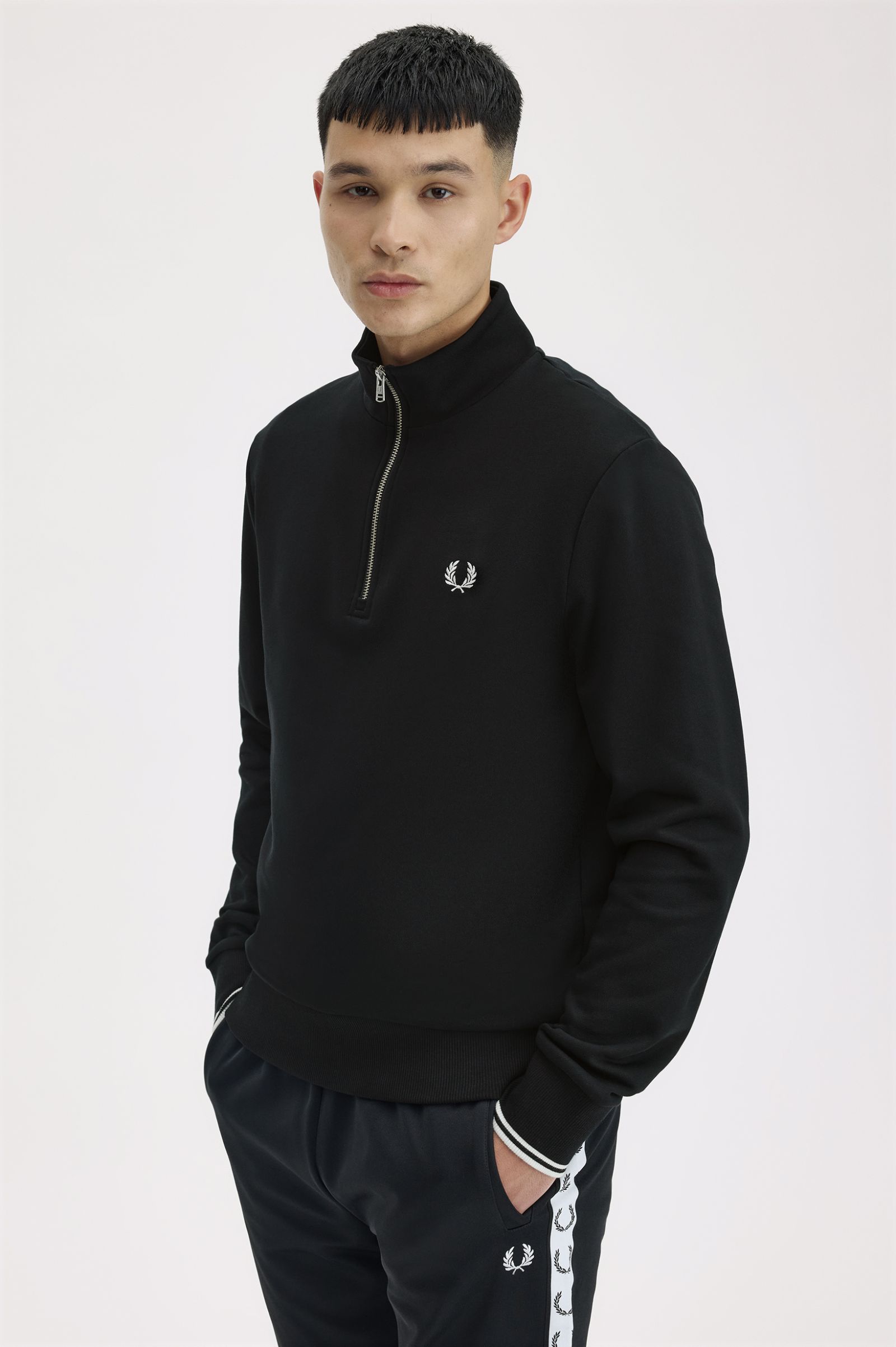 Sweatshirt com Fecho de Correr em Azul Marinho Azul-marinho-2