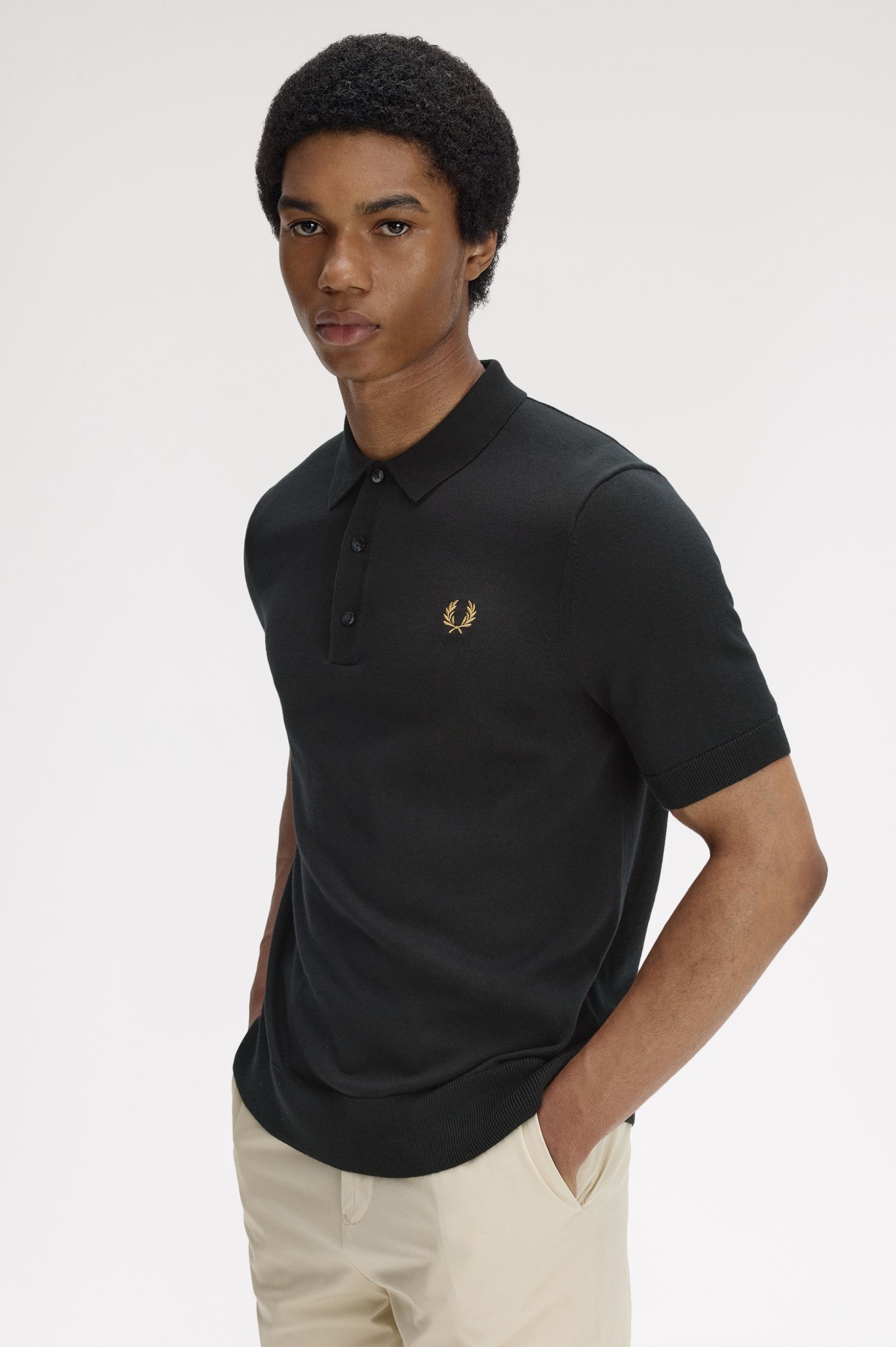 Polo em Malha de Algodão em Preto Preto-2