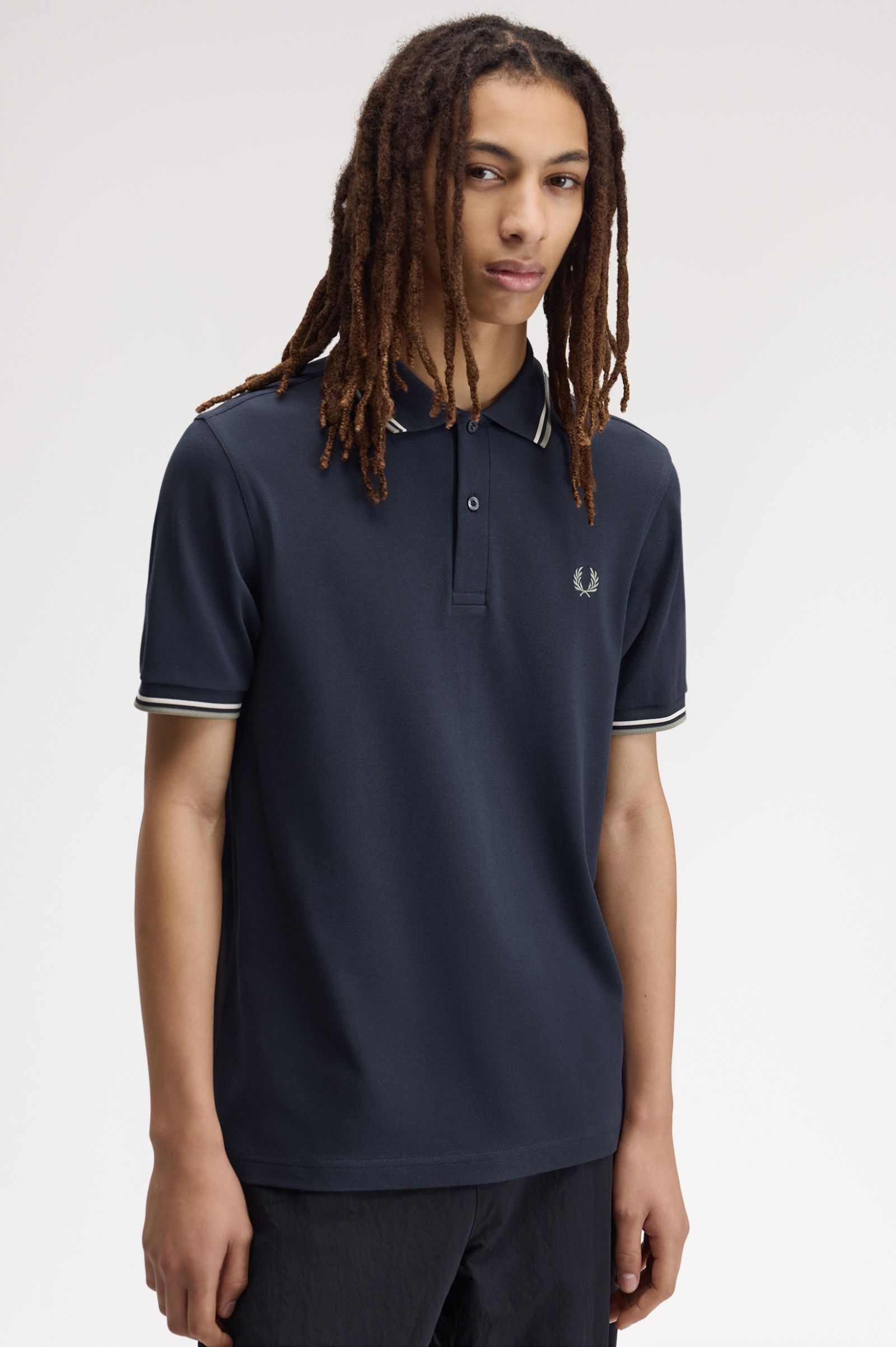Polo Original  'Twin Tipped Fred Perry Shirt' em Azul-escuro Azul-escuro-2